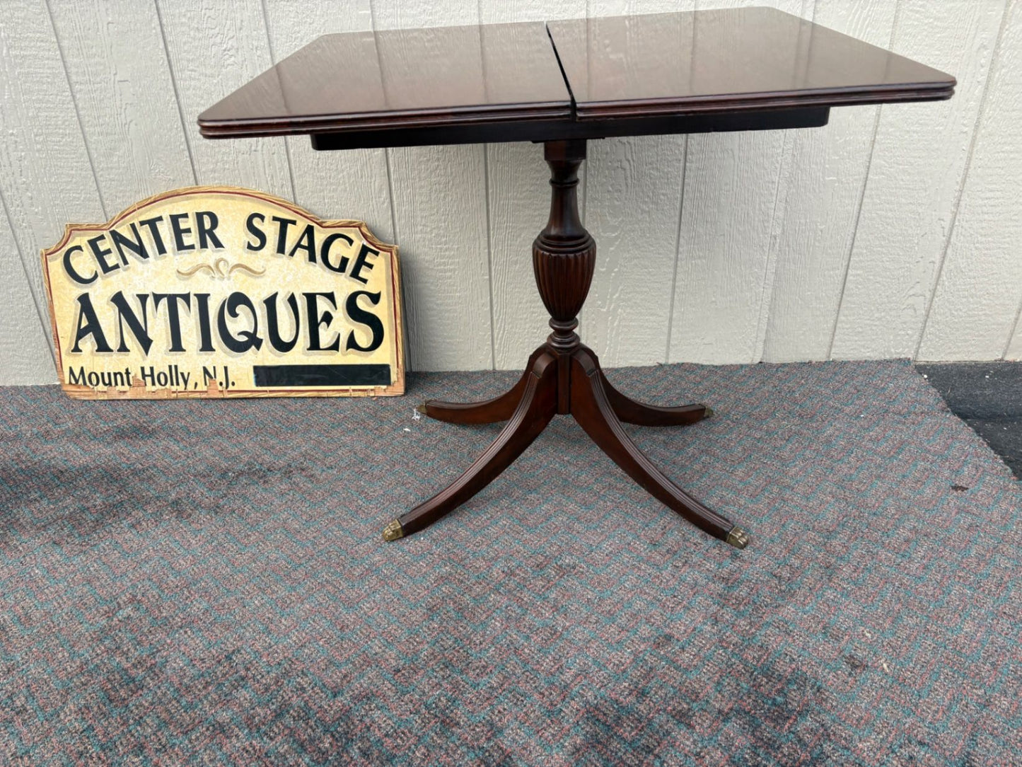 67459  Vintage Mahogany Flip Top Game Table with Pedestal Base