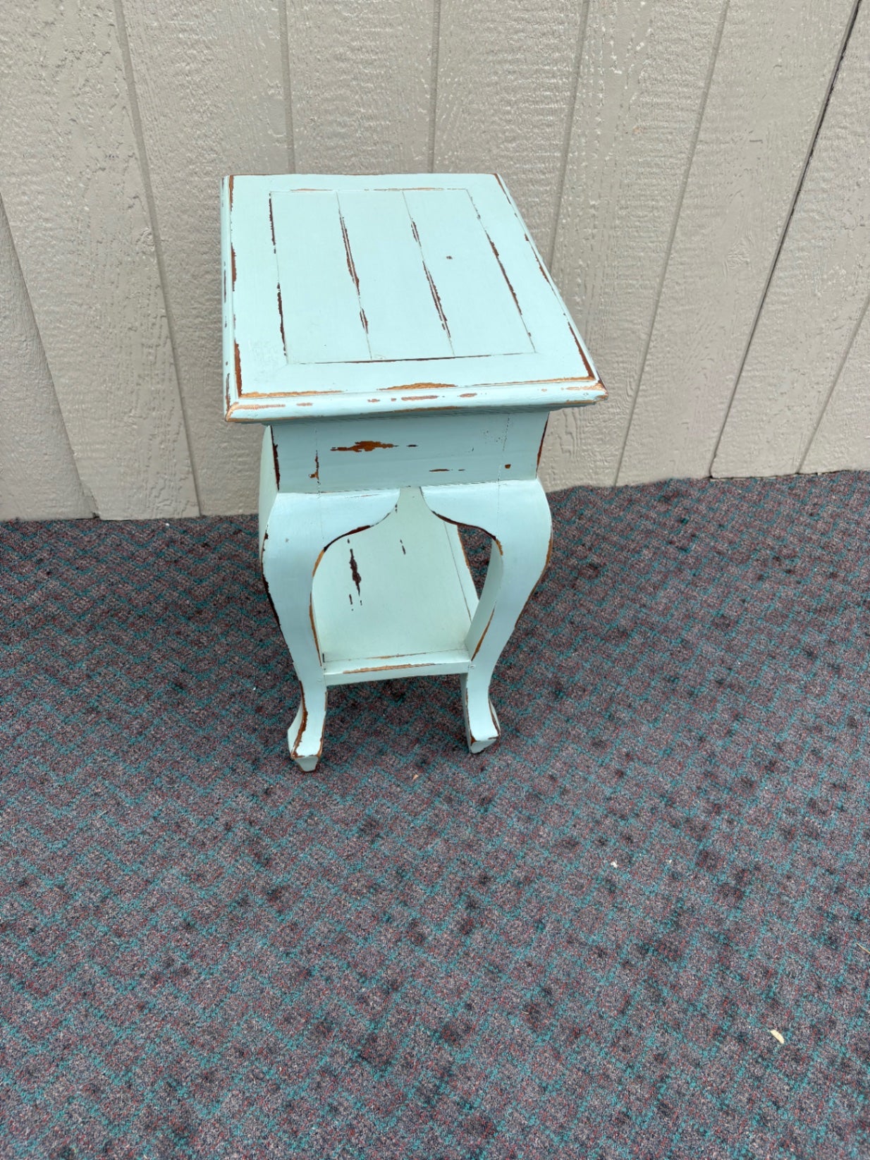 Distressed Shabby Chic Nightstand with Single Drawer