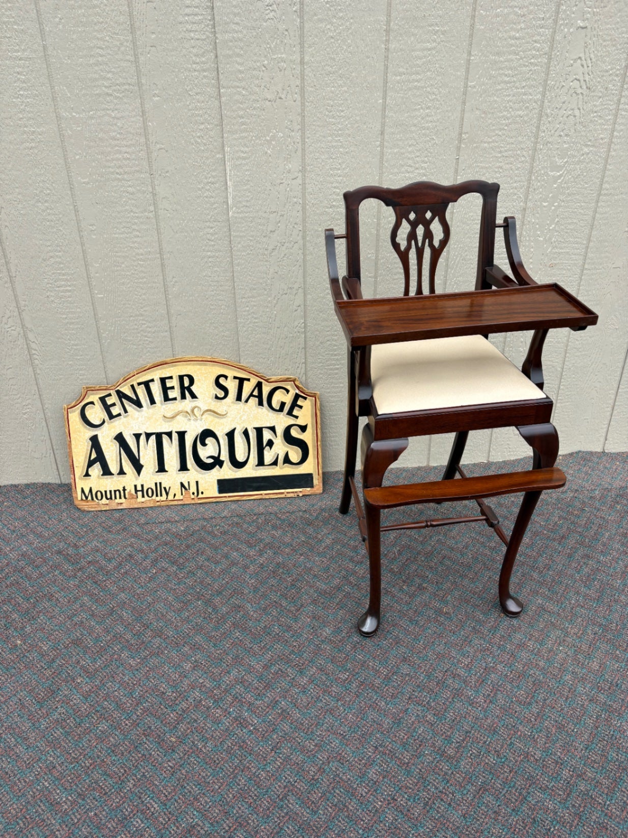 67825  Madison Square Wooden High Chair with Tray and Cushion
