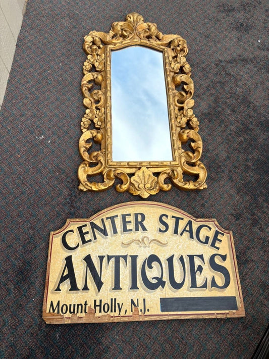 67462  Baroque Style Ornate Gold Gilt Wall Mirror with Floral Motif