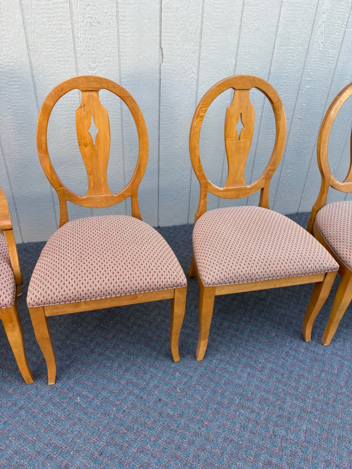 67749 Set of 6 Ethan Allen Country Colors Dining Chairs with Oval Back Design