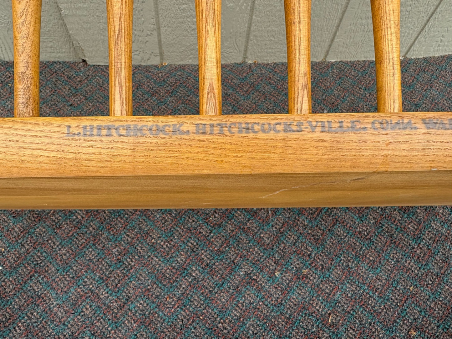 67822 Hitchcock Settee Bench, Classic Windsor Style, Solid Oak