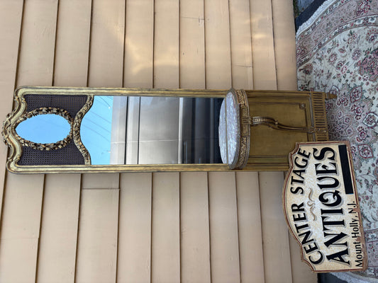 67785 Antique French Louis XV Style Pier Mirror with Marble Top