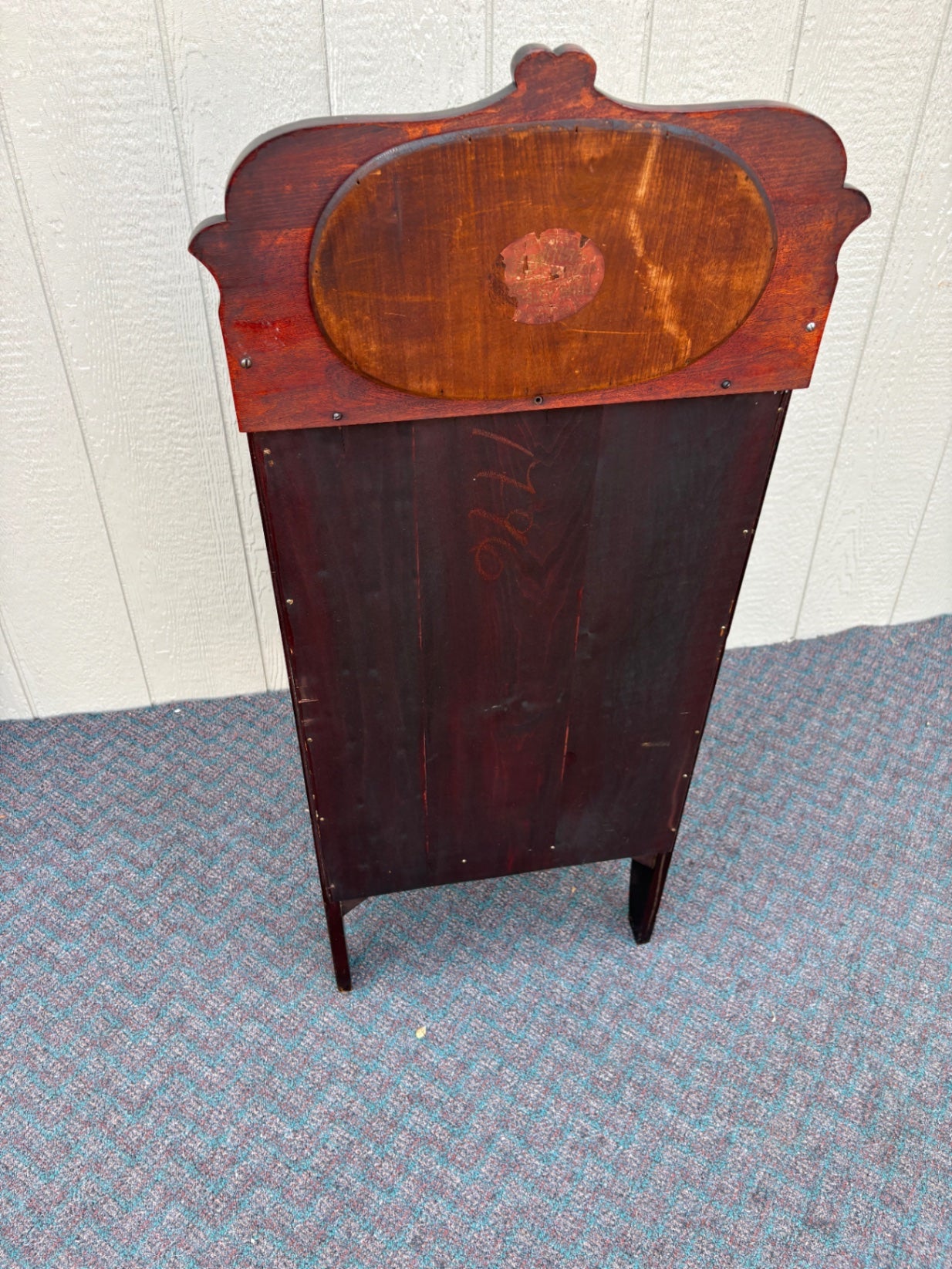 67852 Hand-Painted Victorian Sheet Music Cabinet with Mirror