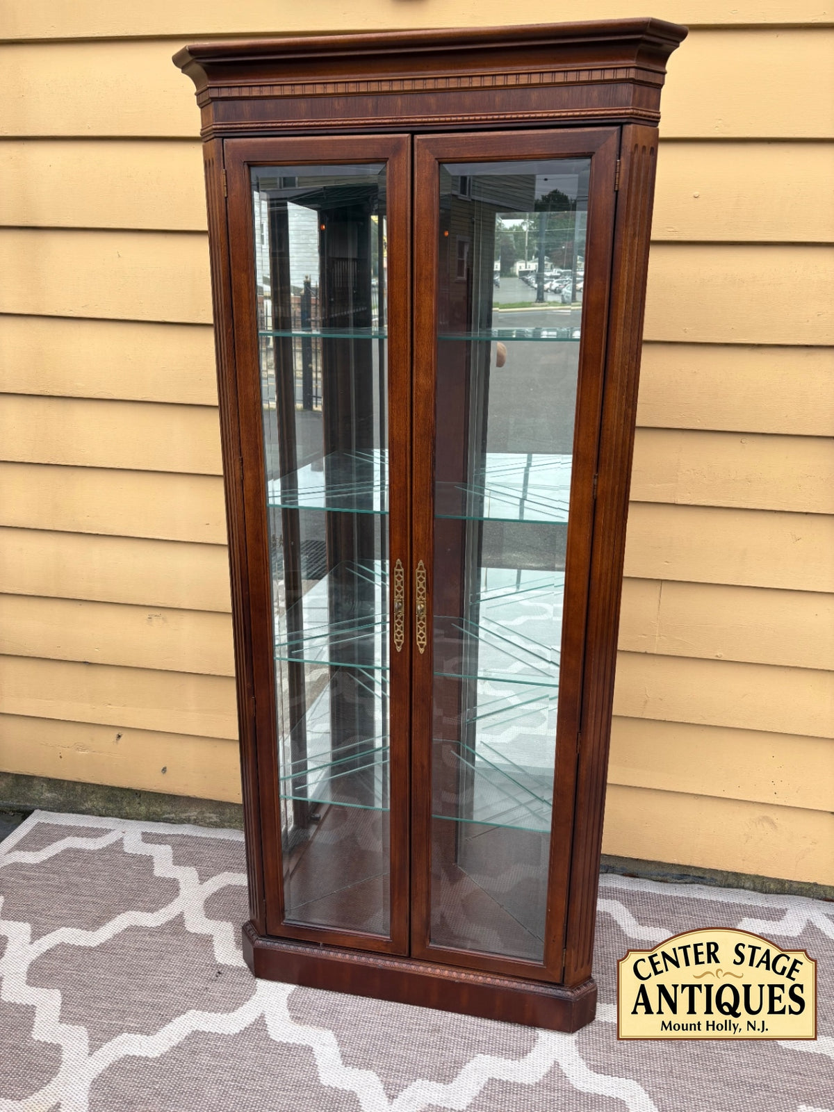 68207 AMERICAN Furniture Beveled Glass Corner Curio Cabinet