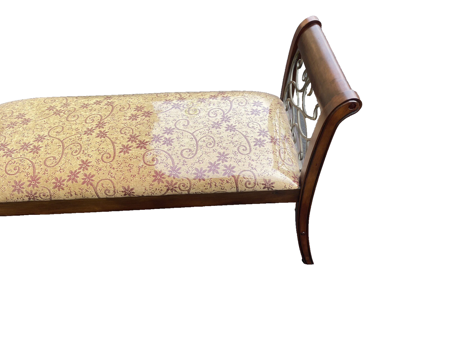 64841    Decorator Window Bench Stool with scrolled iron Sides