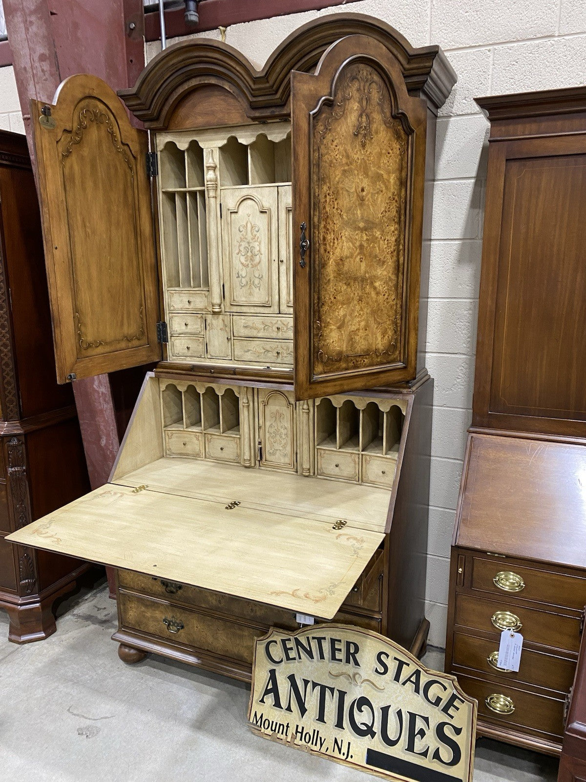 61715 Custom Made Secretary Desk with Super Interior