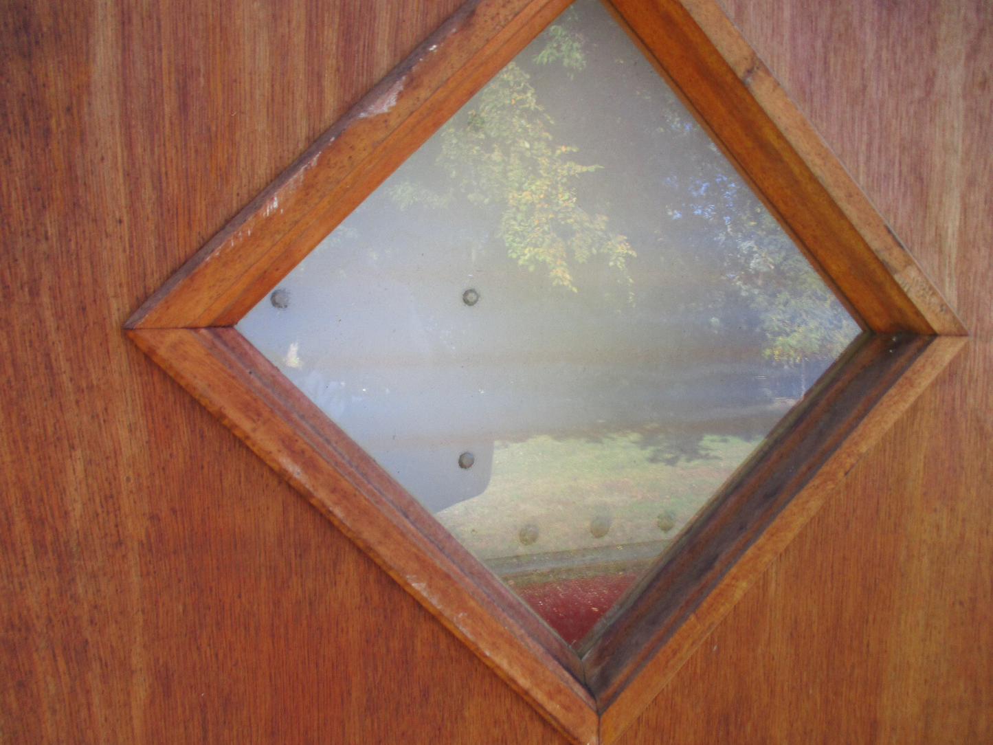 DOOR 04:    Mid Century Wood Door with glass Panel 1960 s   31 1/2W x 78 1/4"H