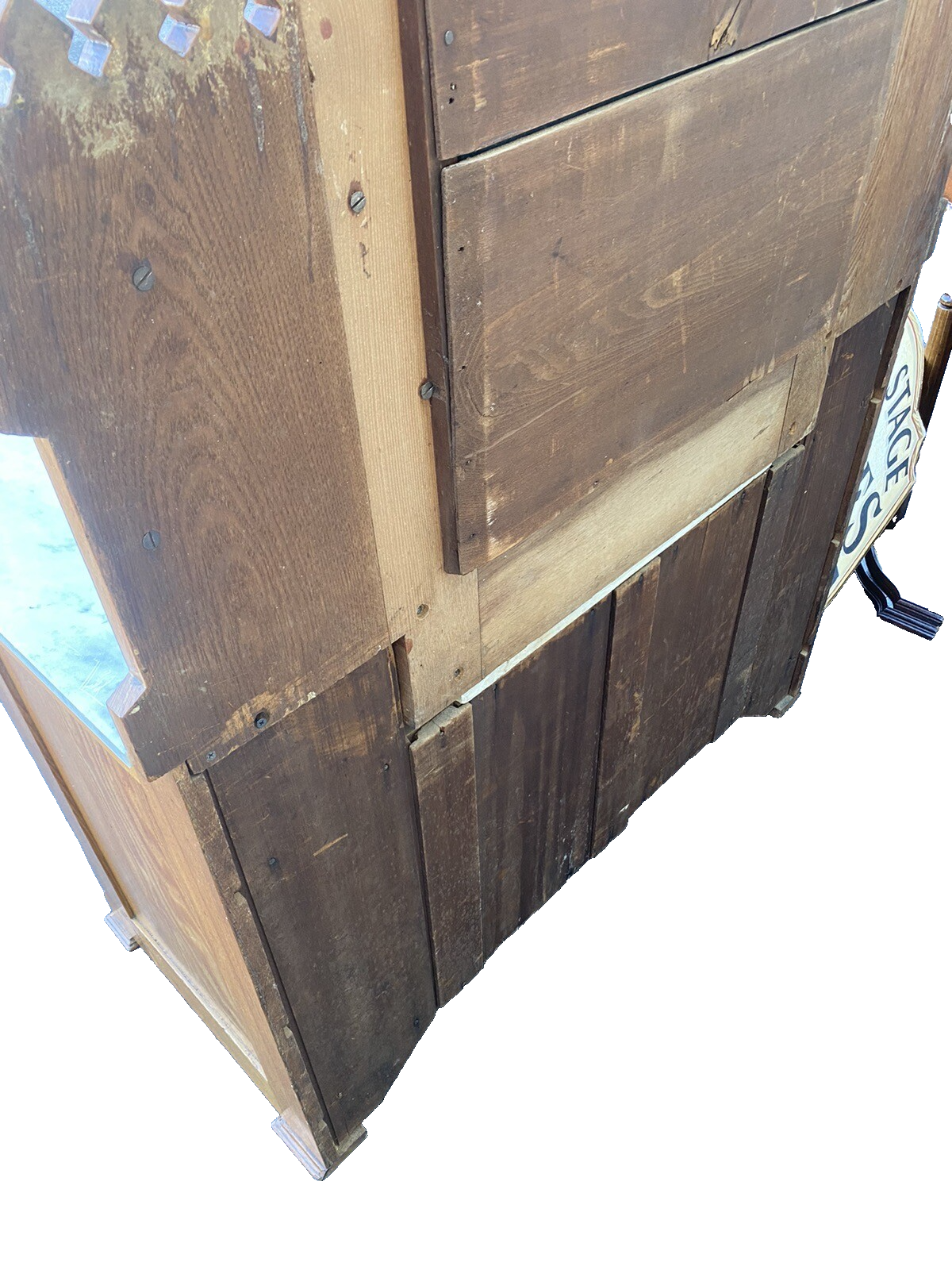 65166 Antique Victorian Oak Dresser with Mirror