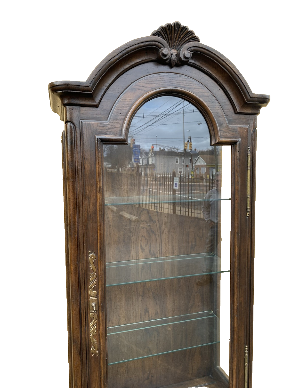 66426 PAIR JOHN STUART Furniture Oak Curio China Cabinet s