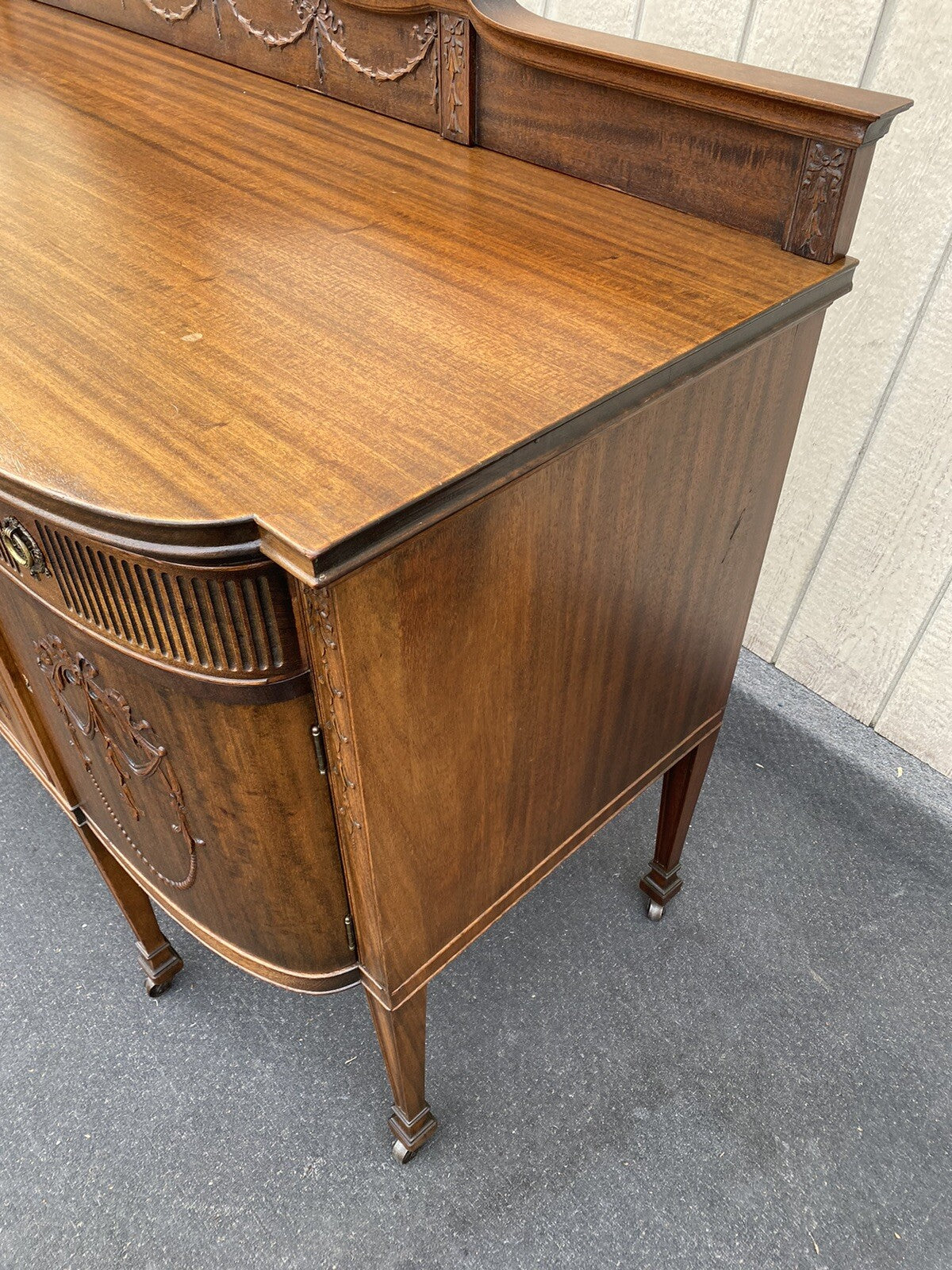 66104 Antique Mahogany Sideboard Server Buffet with WINE HOLDERS