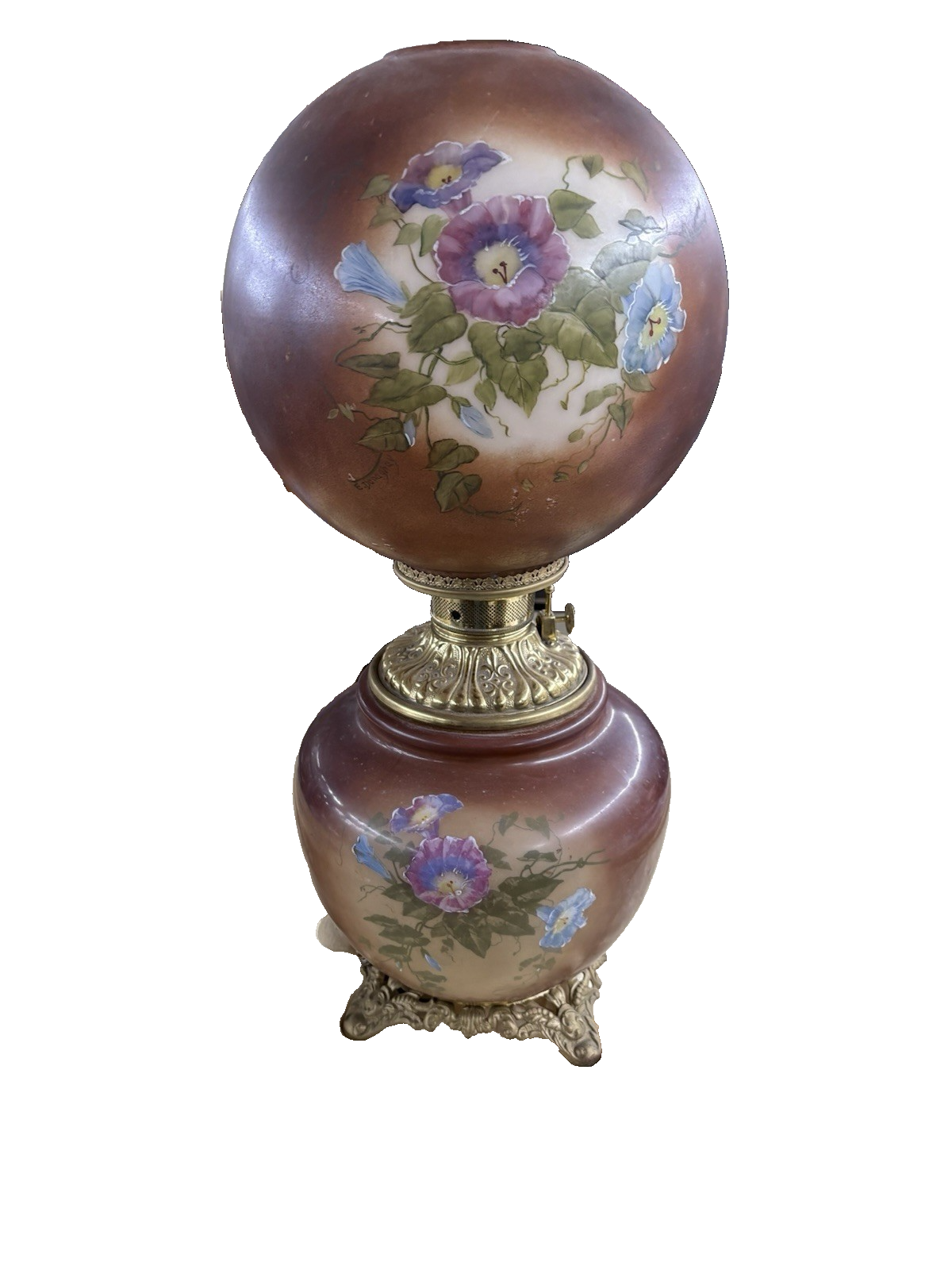 66592   Antique Gone with The Wind Electrified Oil Lamp