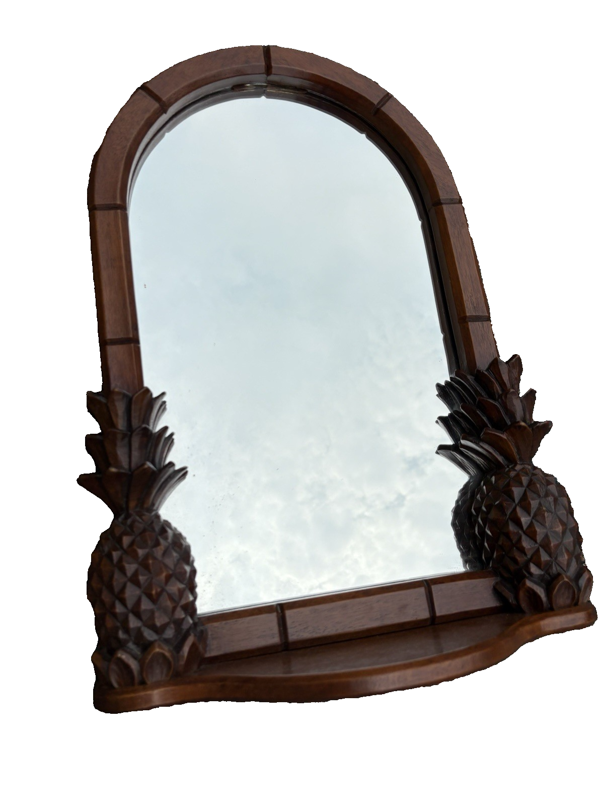 66927  Solid Mahogany Hand Carved Artist Signed FRITCH 1979 Mirror