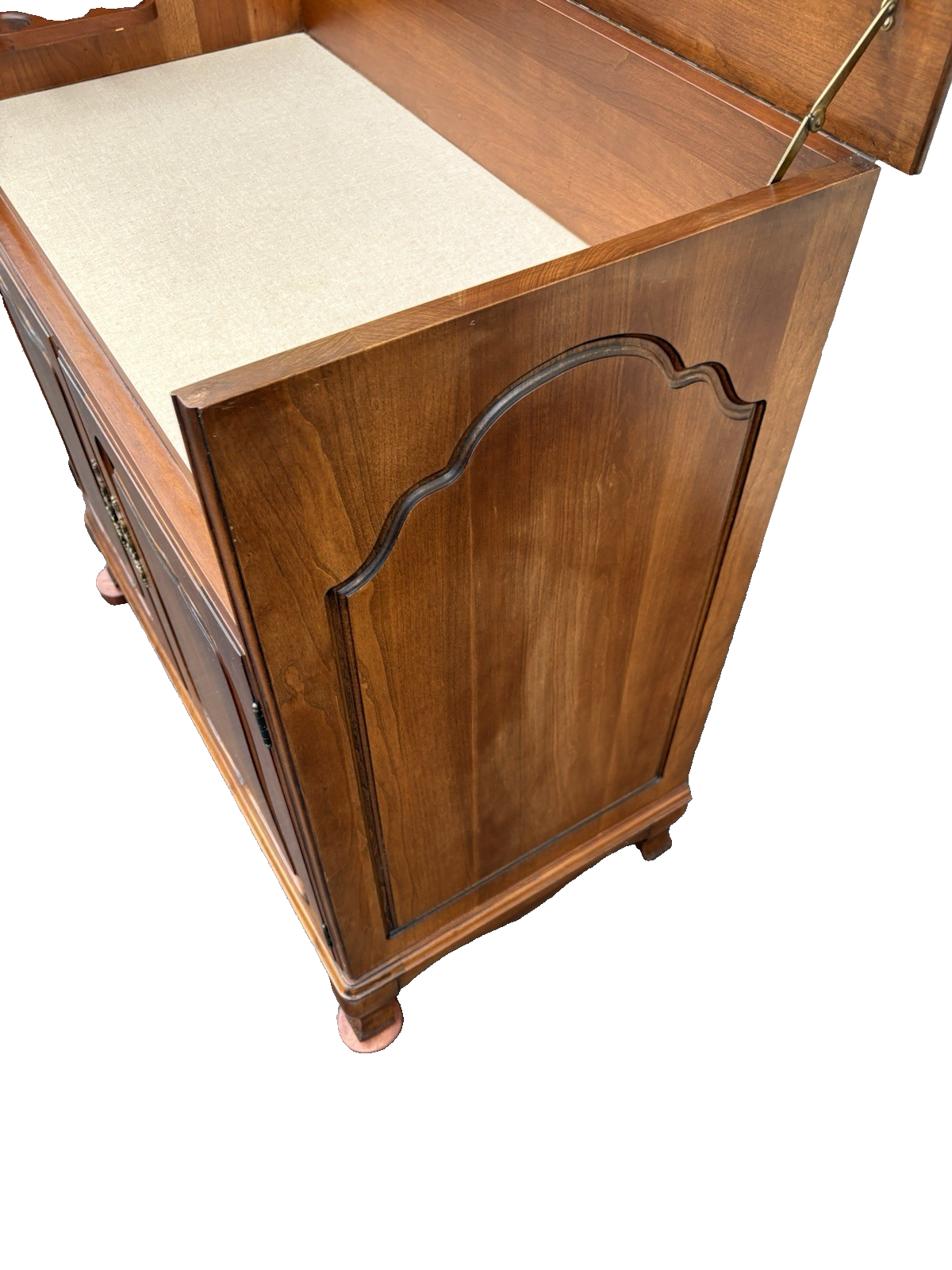 66666 Cherry Lift Top Bar Cart Server Liquor Cabinet