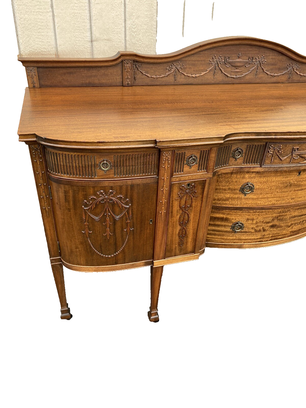 66104 Antique Mahogany Sideboard Server Buffet with WINE HOLDERS