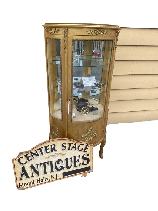 62863 Gold Decorator Bow Glass Curio  China Cabinet