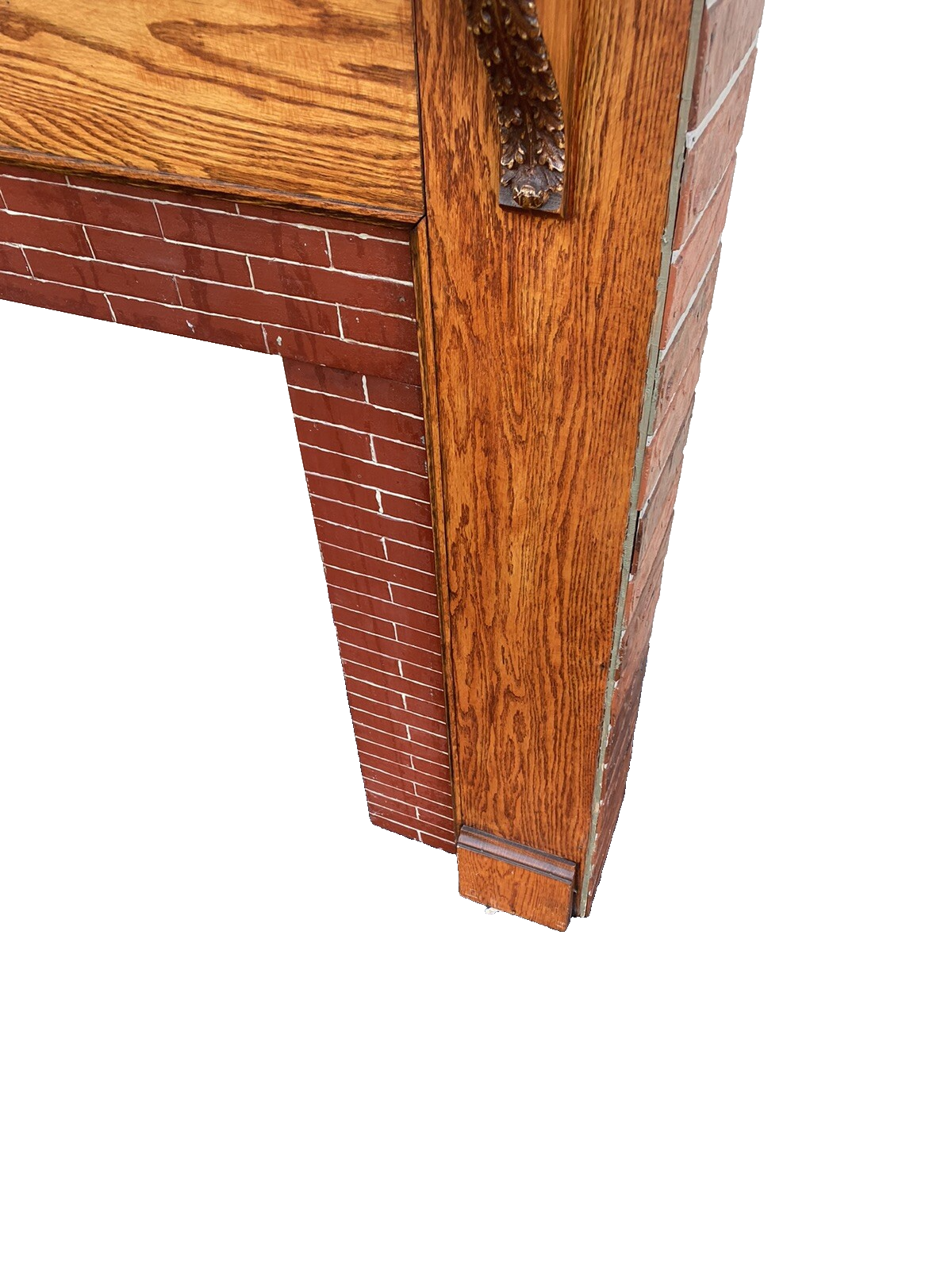 65926   Oak Fireplace Mantle with Brick Face Applied