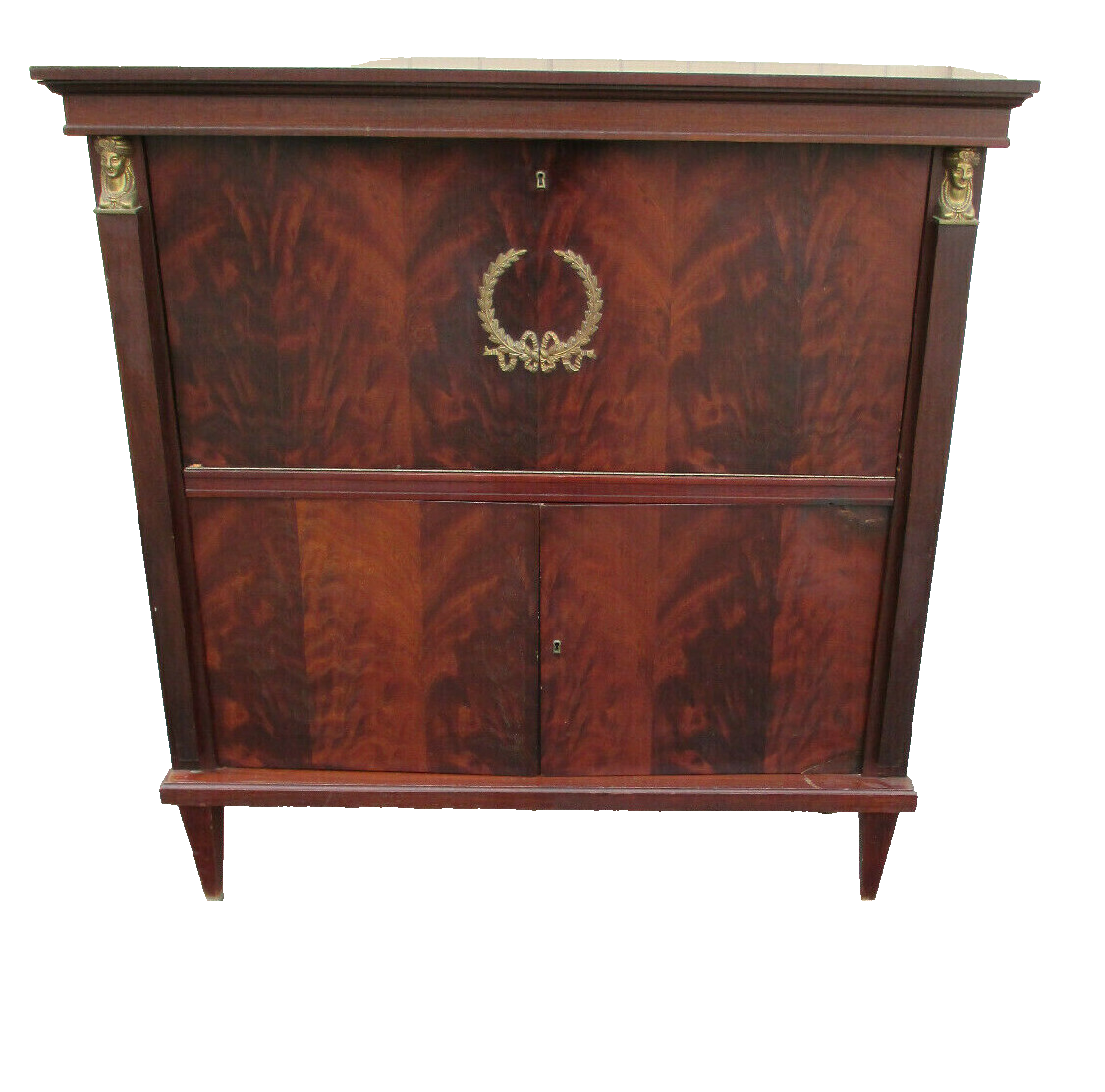 61211 Neo Classical Slant Front Desk Liquor Cabinet Bar