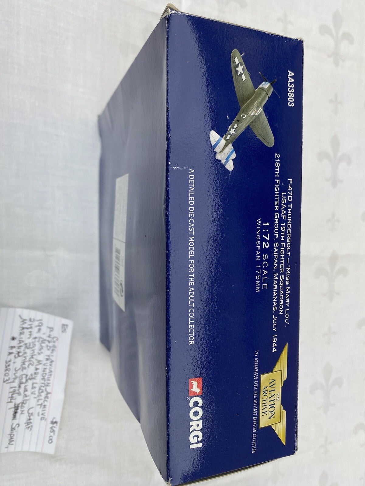 ES 81:  Corgi P 47 D Thunderbolt MISS MARY LOU USAAF   AA33803   1:72 scale