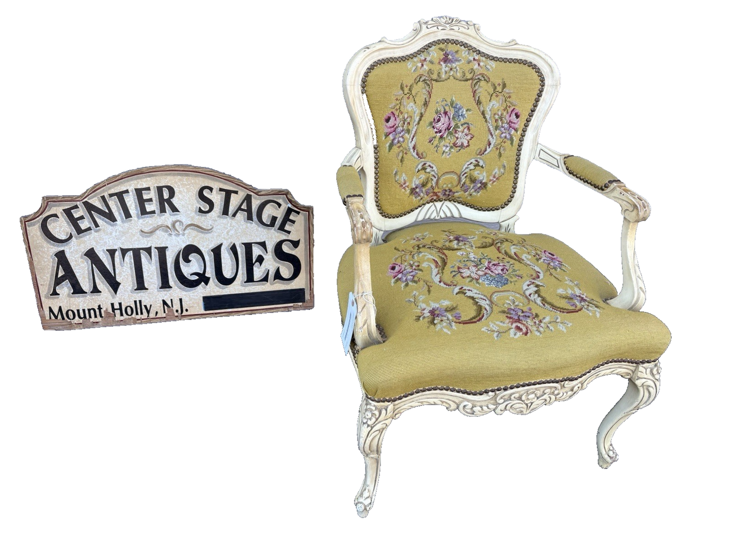 61829  Quality Floral Needlepoint Armchair Chair