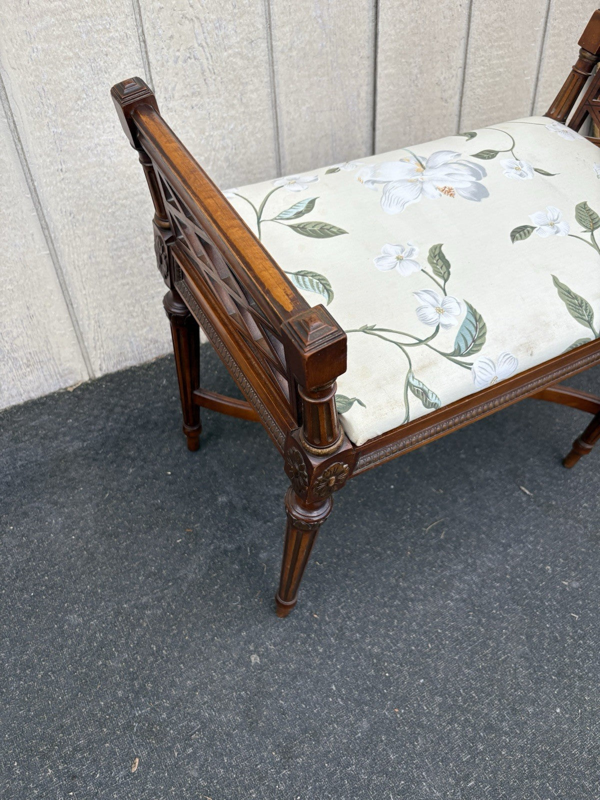 66887   Decorator Mahogany Vanity Bench Stool  XX