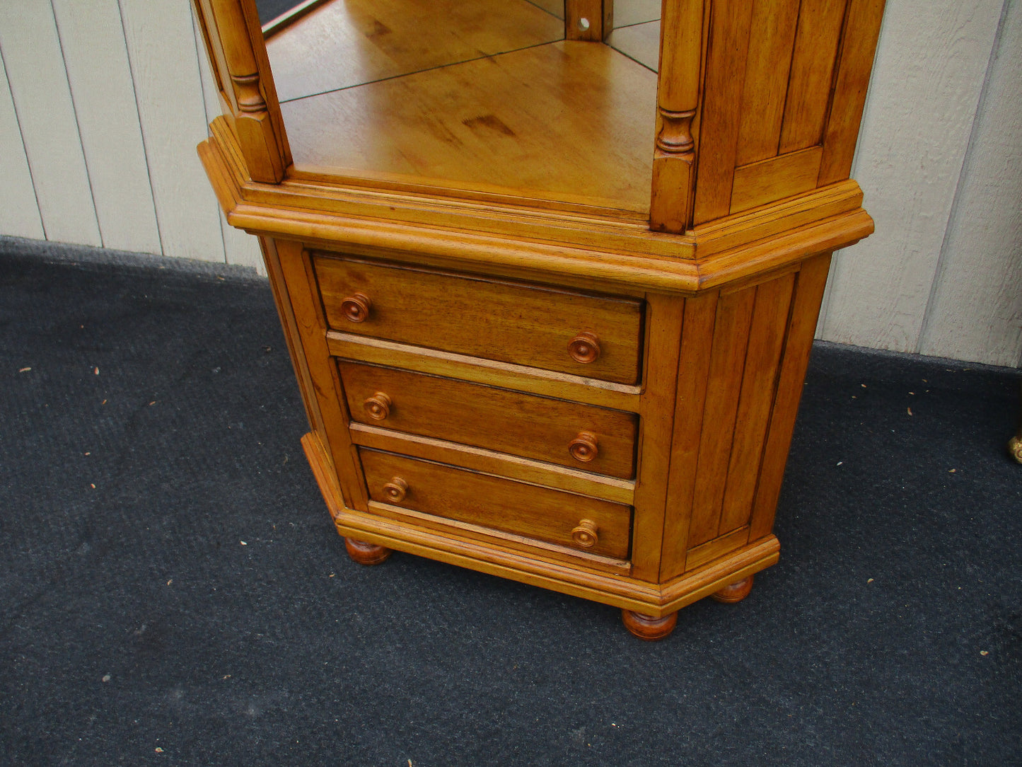 64407  Pine Country Corner China Cabinet Curio Shelf