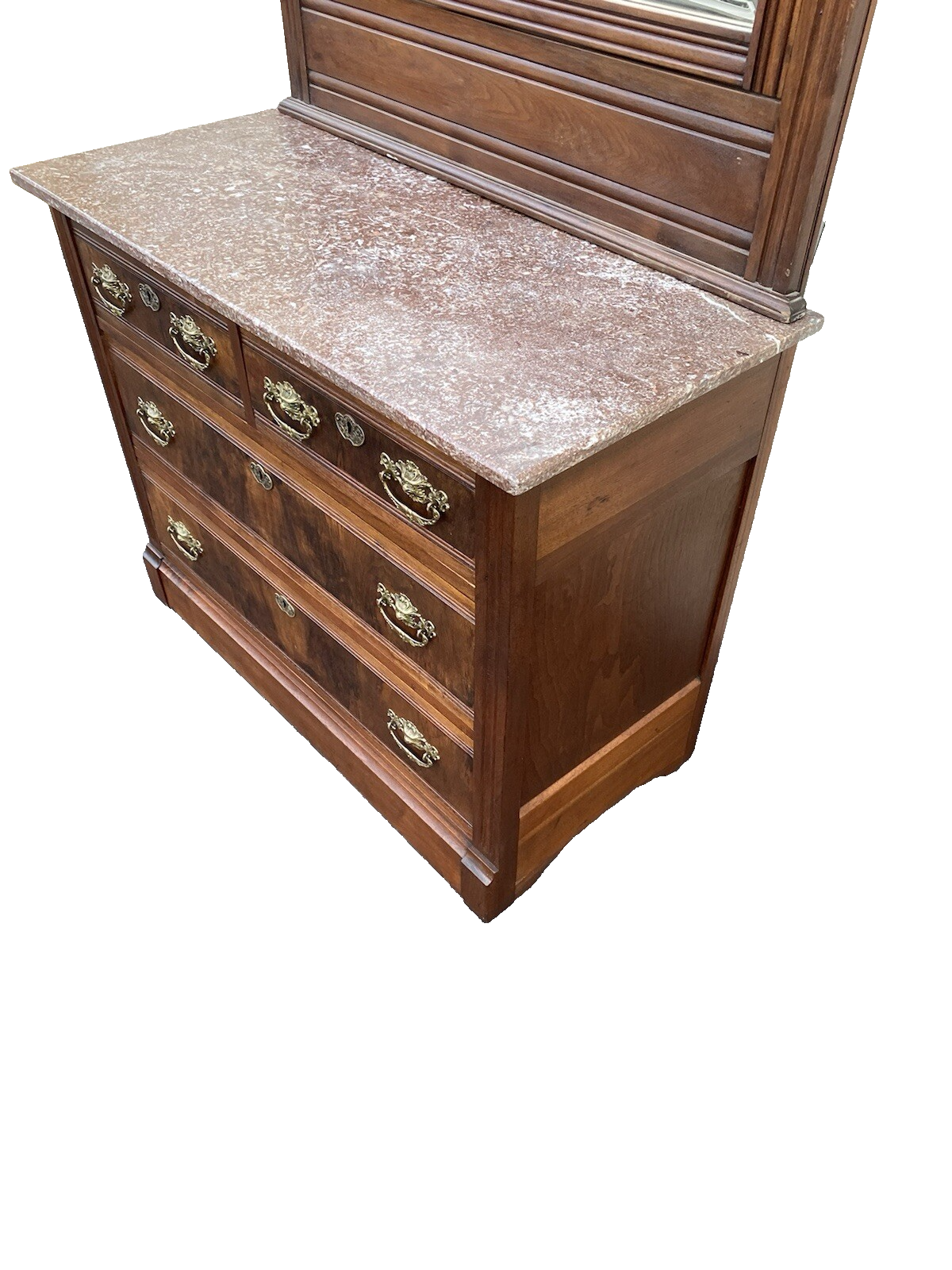66120   Antique Victorian Marble Top Dresser with Mirror