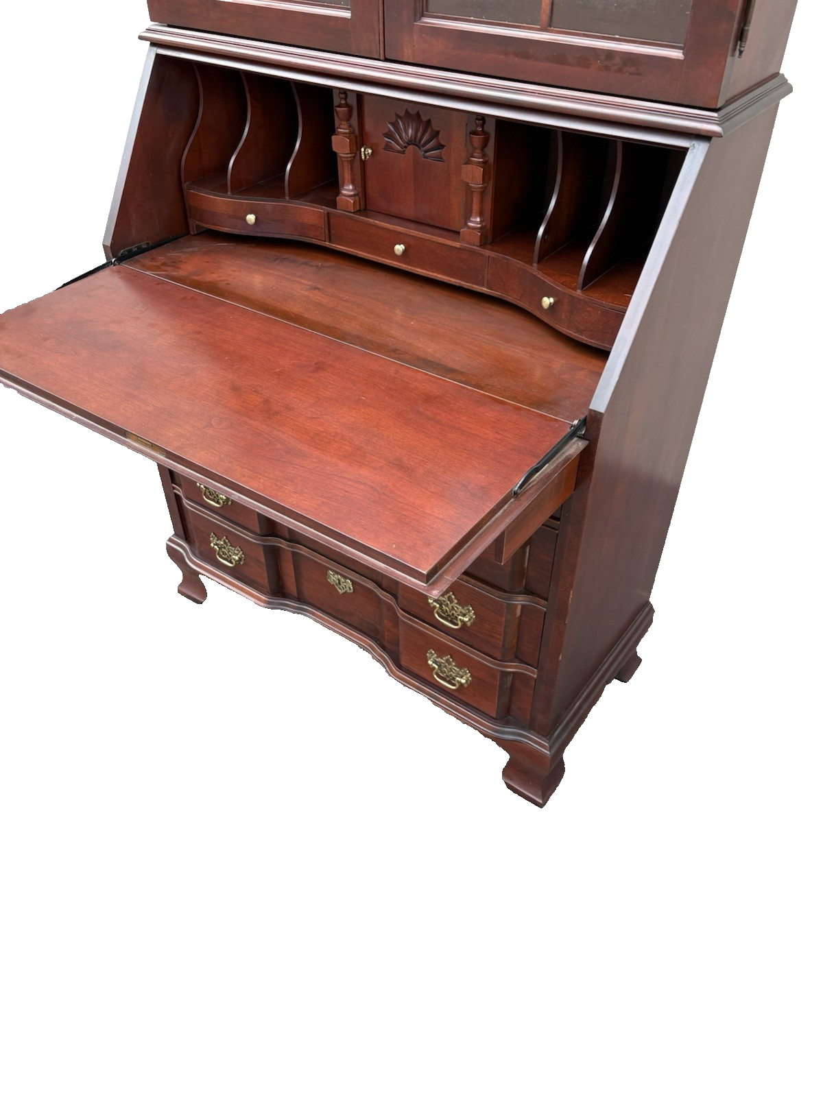 66938 Jasper Furniture Cherry Secretary Desk w/ Bookcase Top