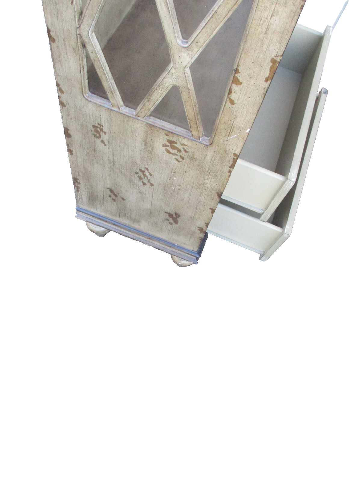 63754 Rustic Primitive Curio China Cabinet with plate glass shelves