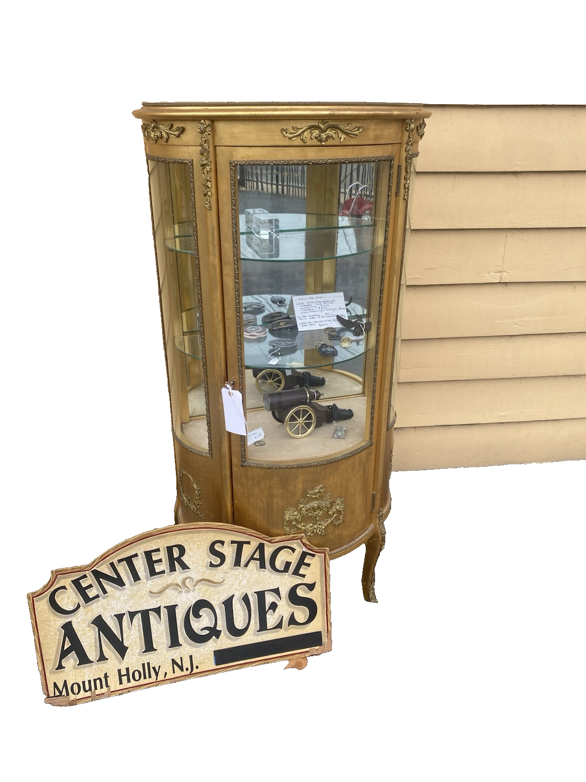 62863 Gold Decorator Bow Glass Curio  China Cabinet