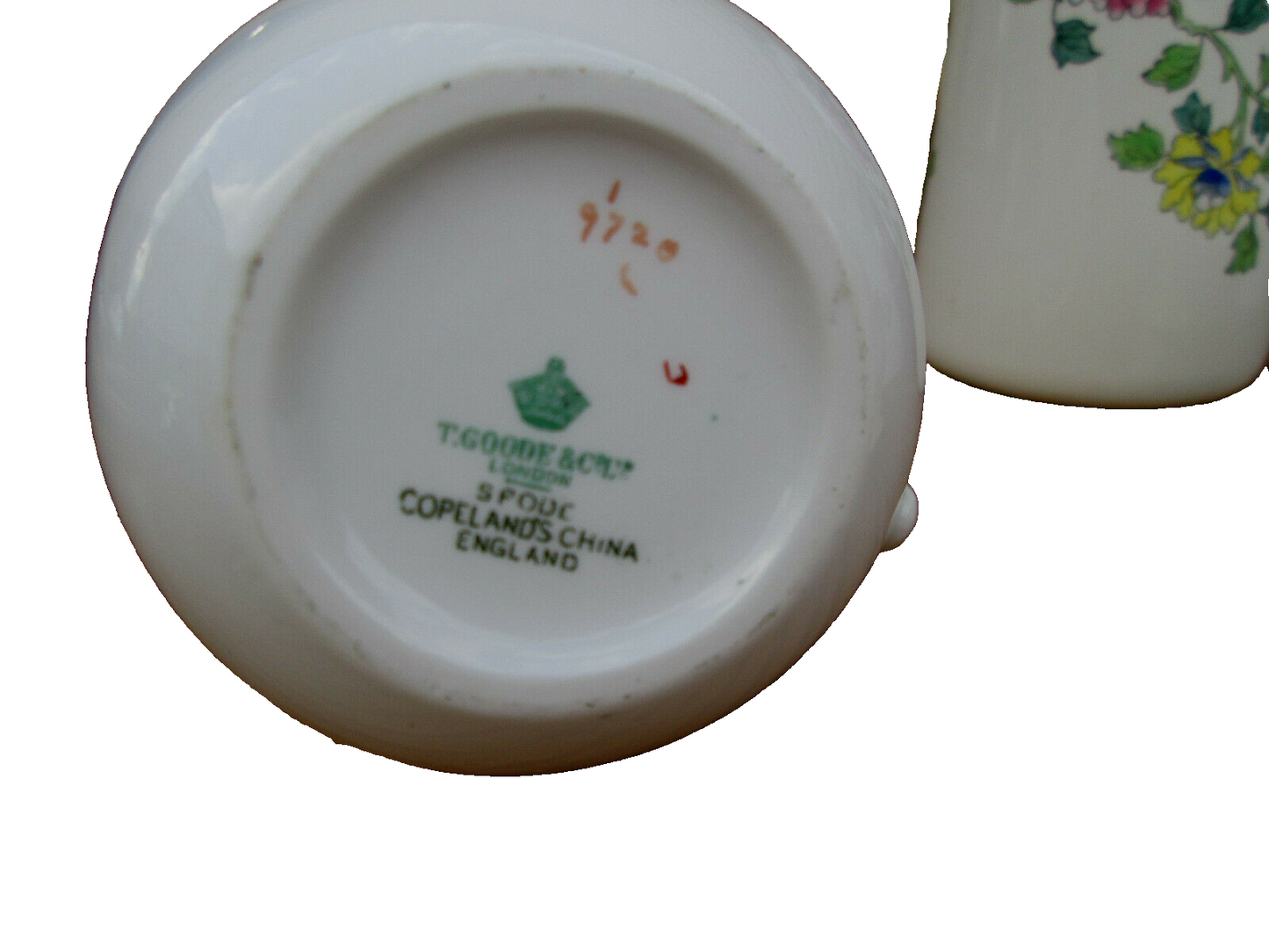 MS:  7 Pieces THOMAS GOODE LONDON SPODE COPELAND SET TEAPOT COVERED DISH CREAMER