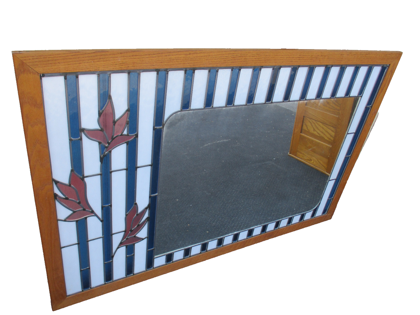 64355 Large Stain Glass Window with Mirror