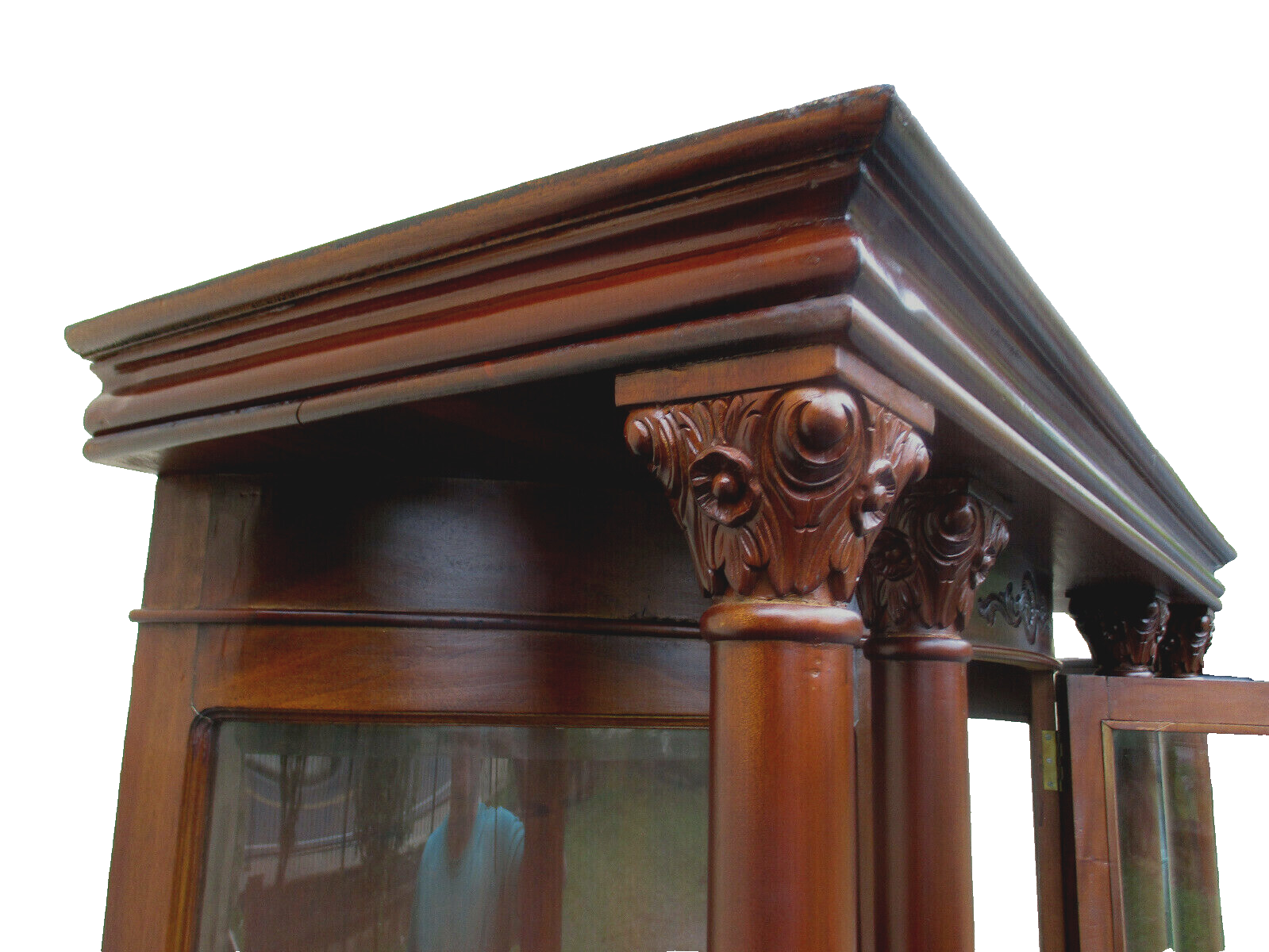 63159  Antique Victorian Mahogany China Cabinet Curio