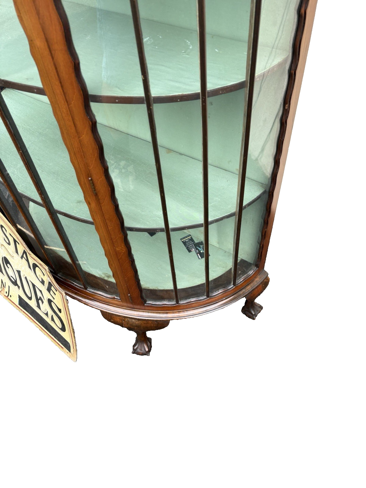 66750 Claw Foot  Mahogany Curio China Cabinet