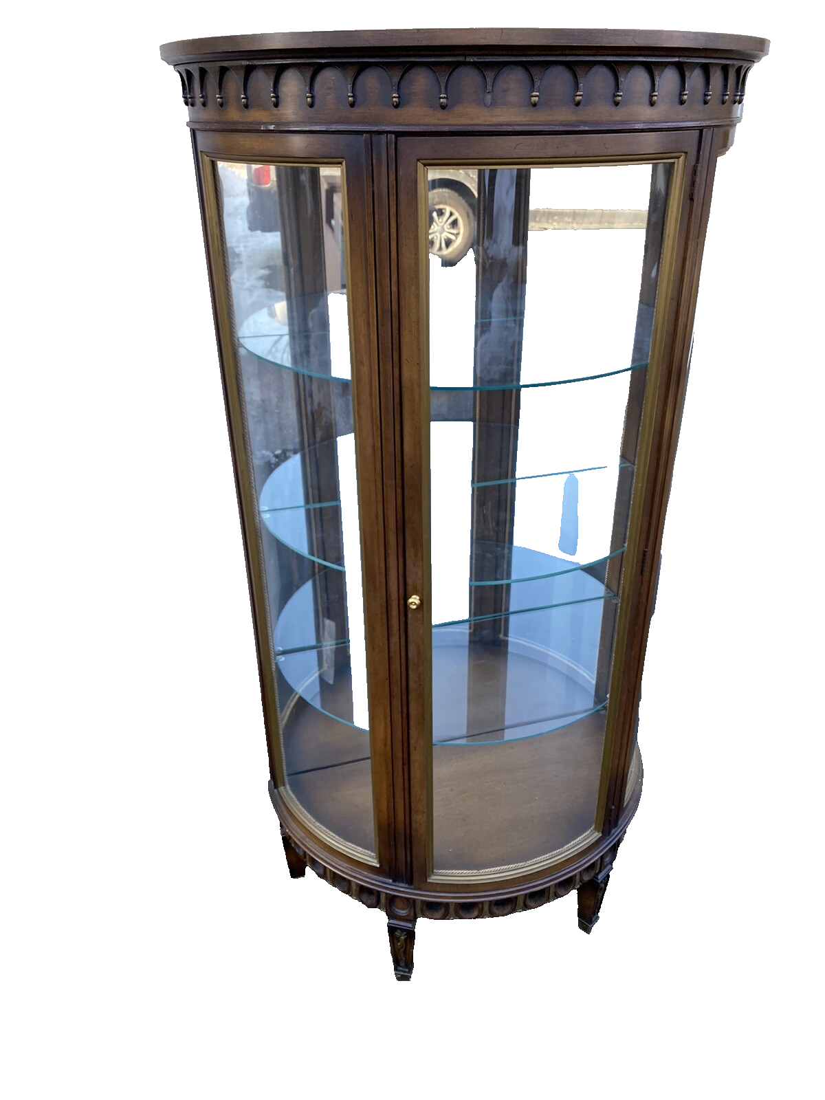 65852   Modern Decorator  Bow Glass Curio China Cabinet