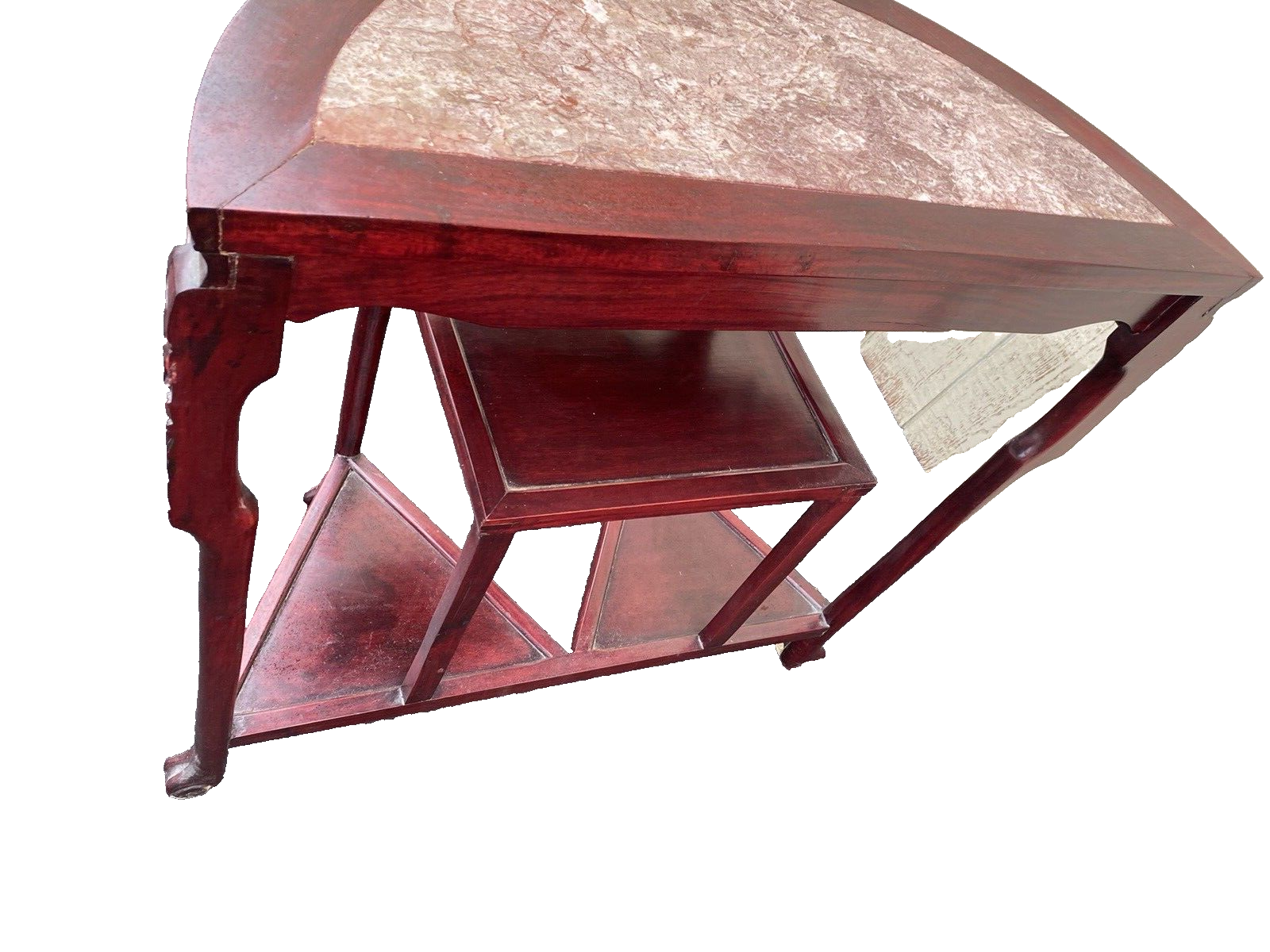 65112 Oriental Mahogany Console Table Hall  Stand w/ Marble insert