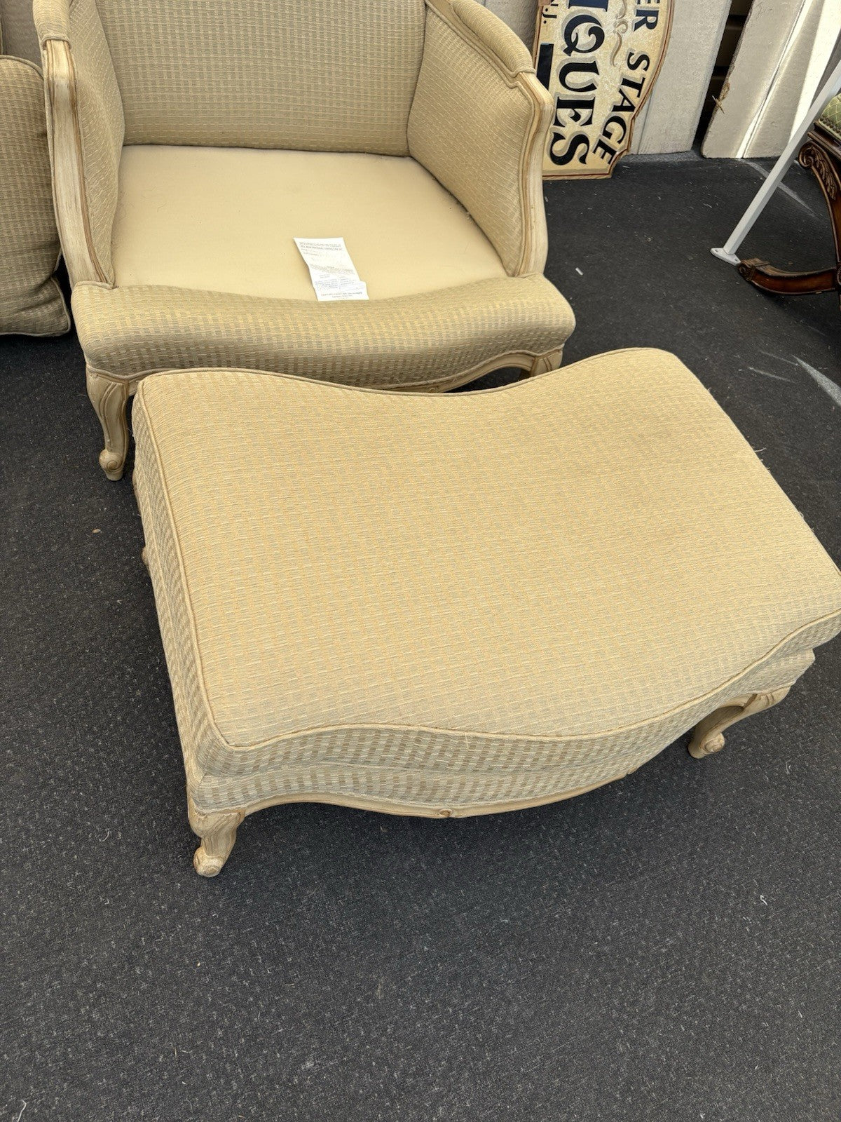 66694   CENTURY Furniture Louis XV Chair with  Stool