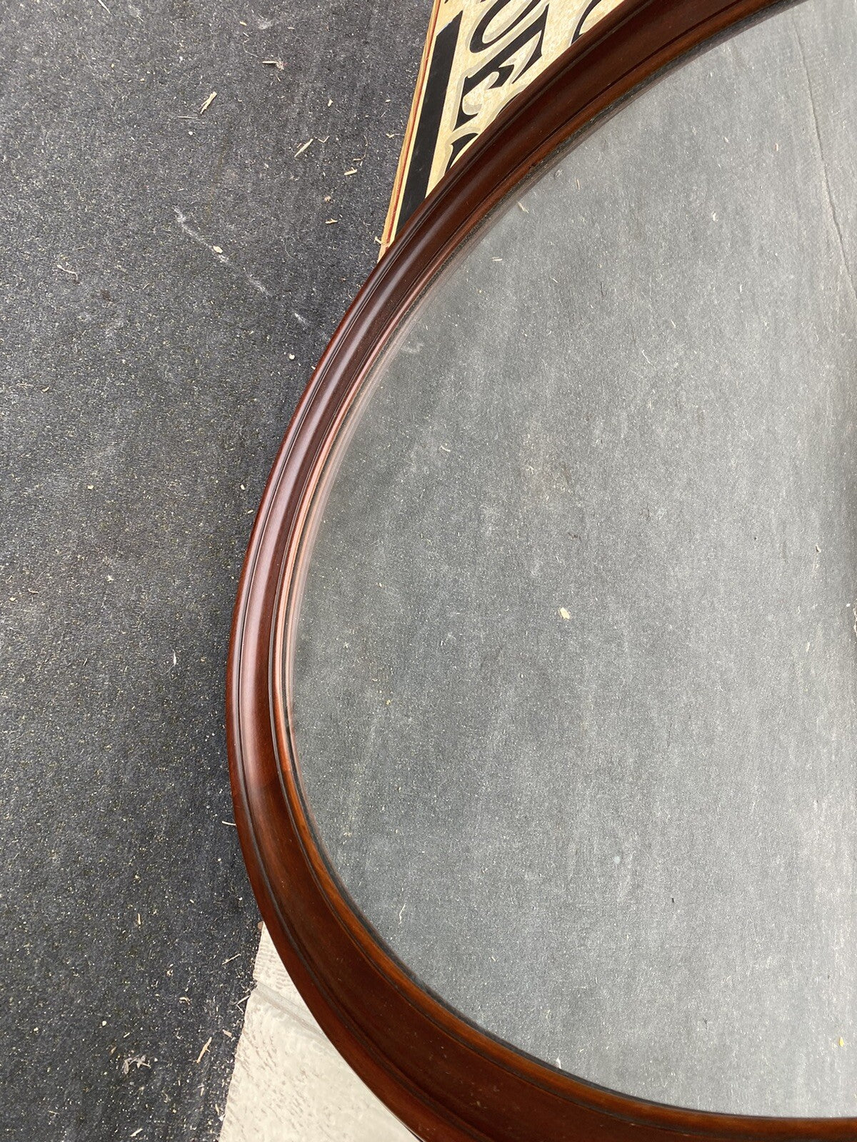 65177 Solid Mahogany Hand Made Oval Mirror