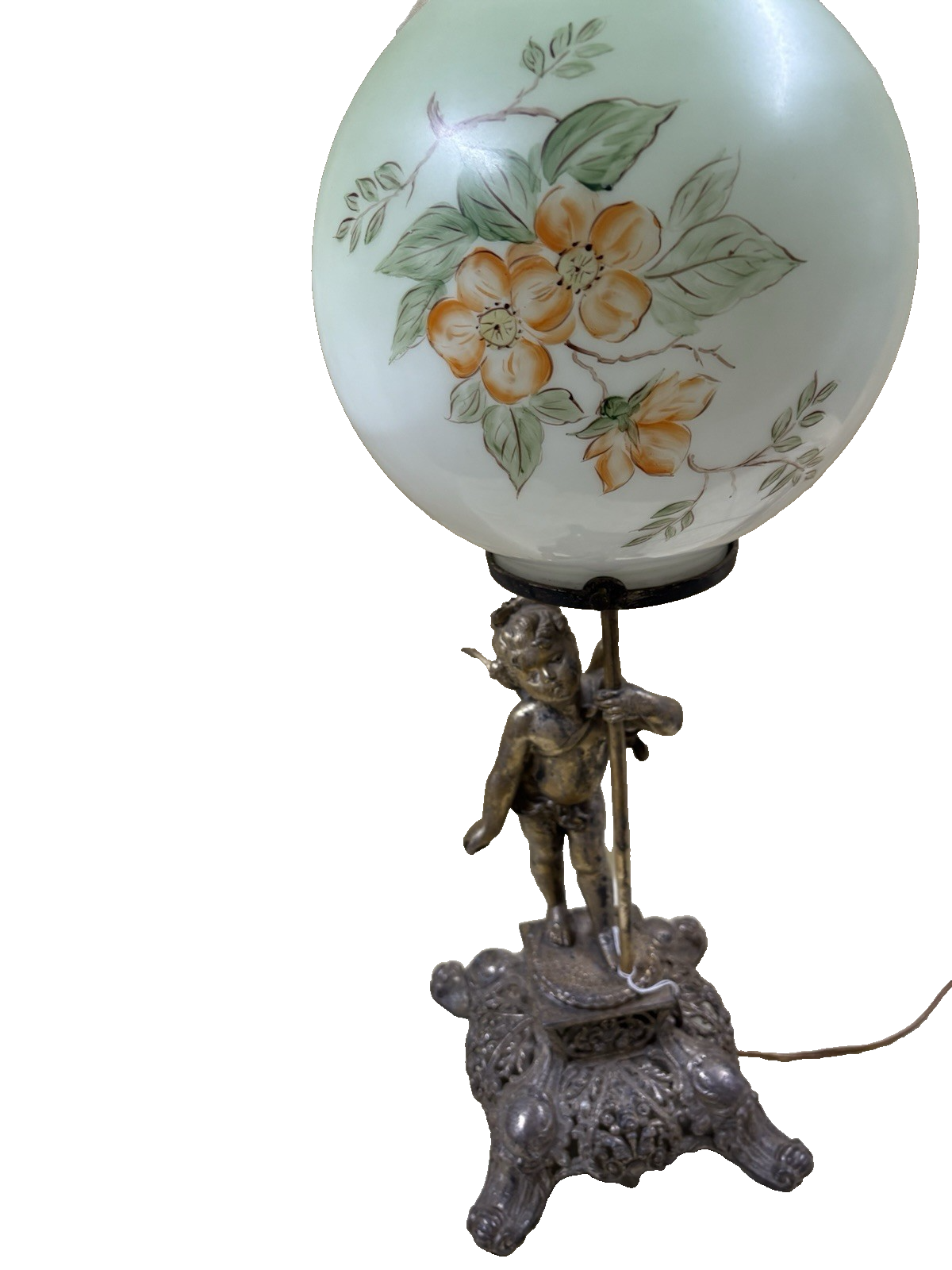 67003 Cherub Table Lamp with Glass Globe