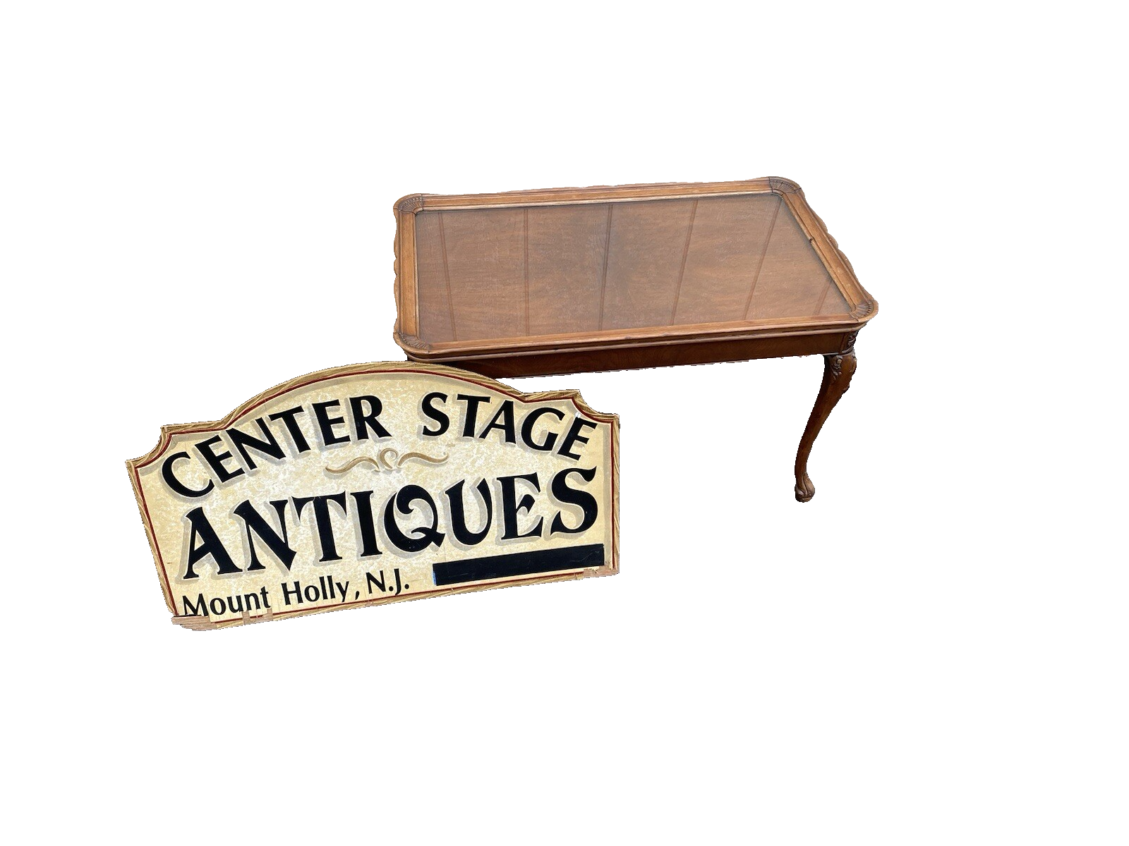 58796 Walnut Tray Top Coffee Table Stand