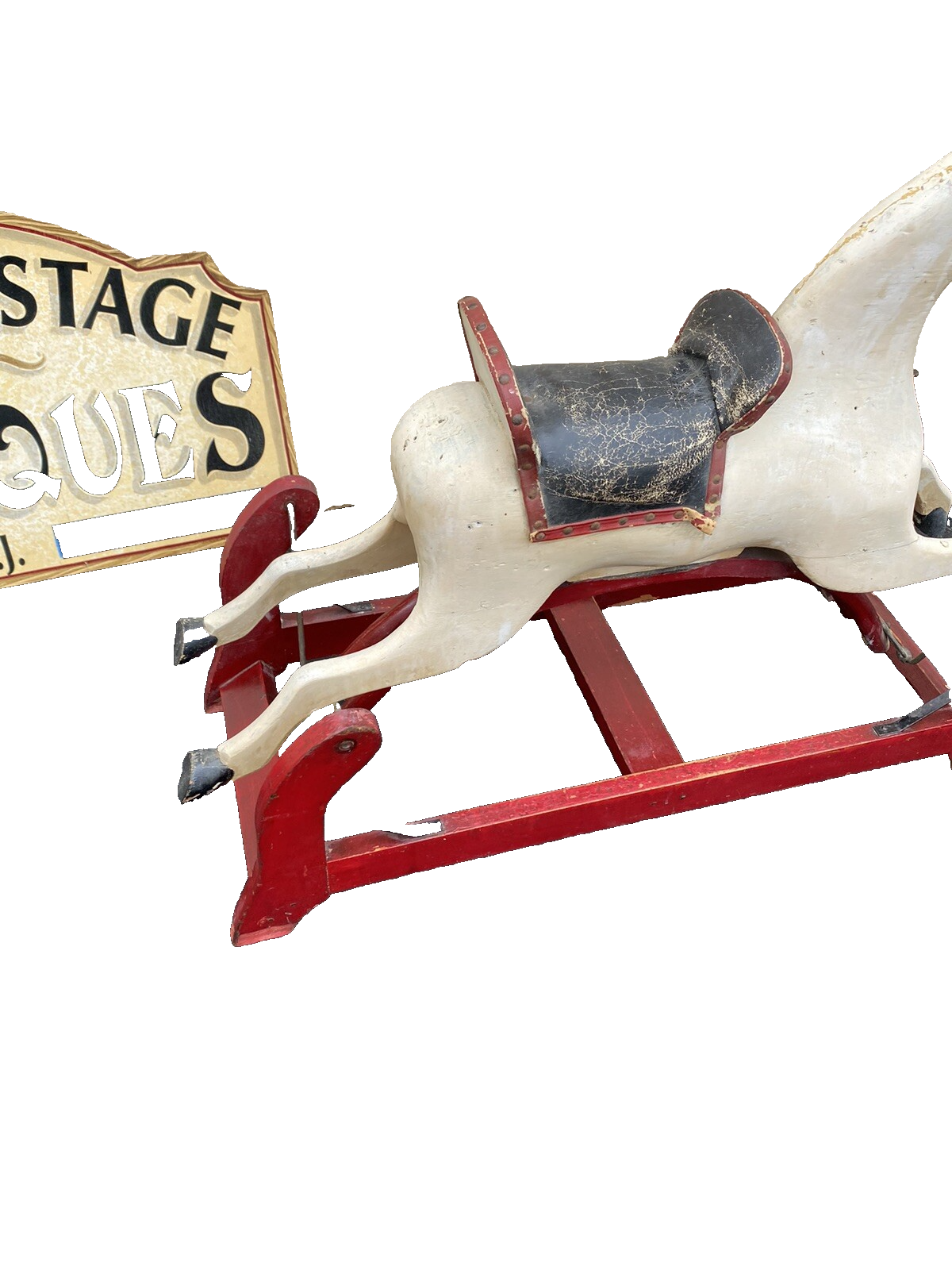65476 Antique Wood Rocking Swing Horse