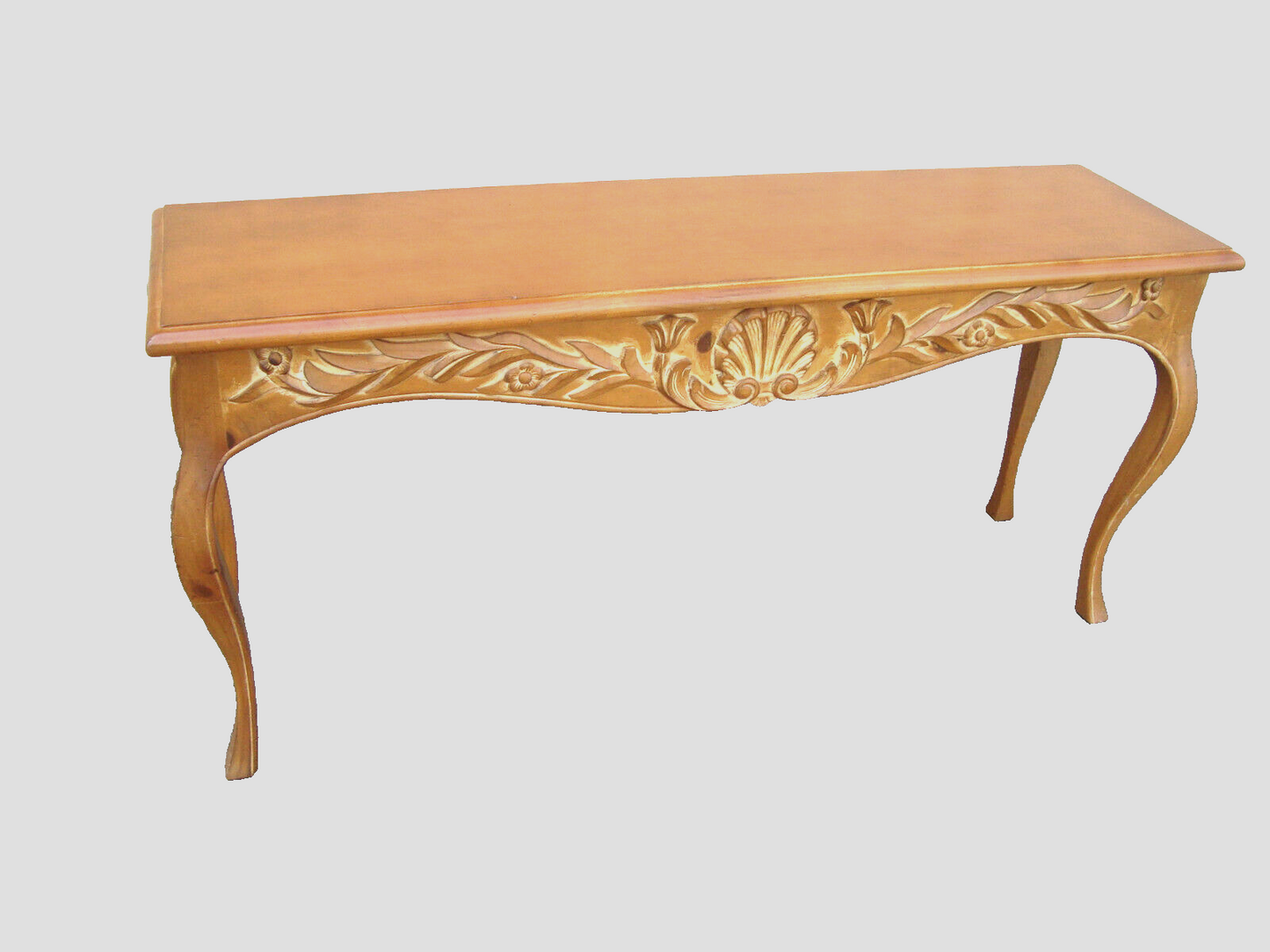 61967 French Country Custom Carved Console Hall Table Sofa Stand with 2 drawers