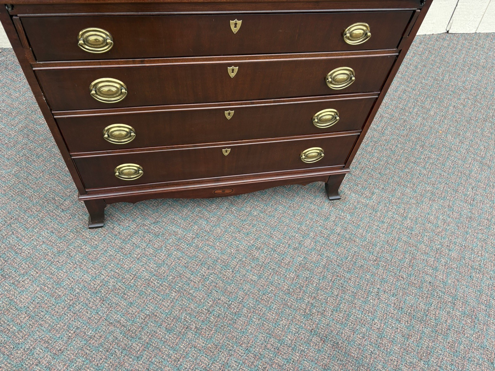 67138 JASPER Furniture Inlaid Secretary Desk w/ Bookcase Top