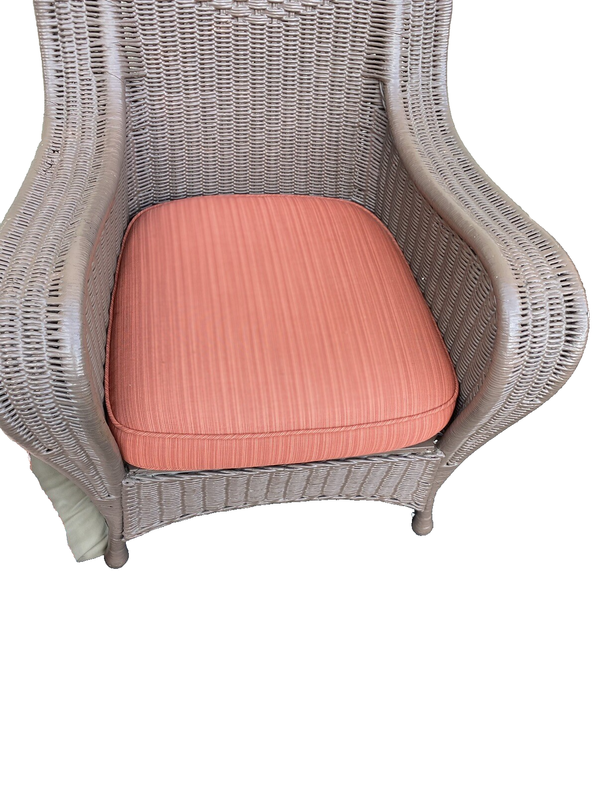 66020   Antique Victorian Wicker  Sofa Couch Armchair Chair with 2 lamps