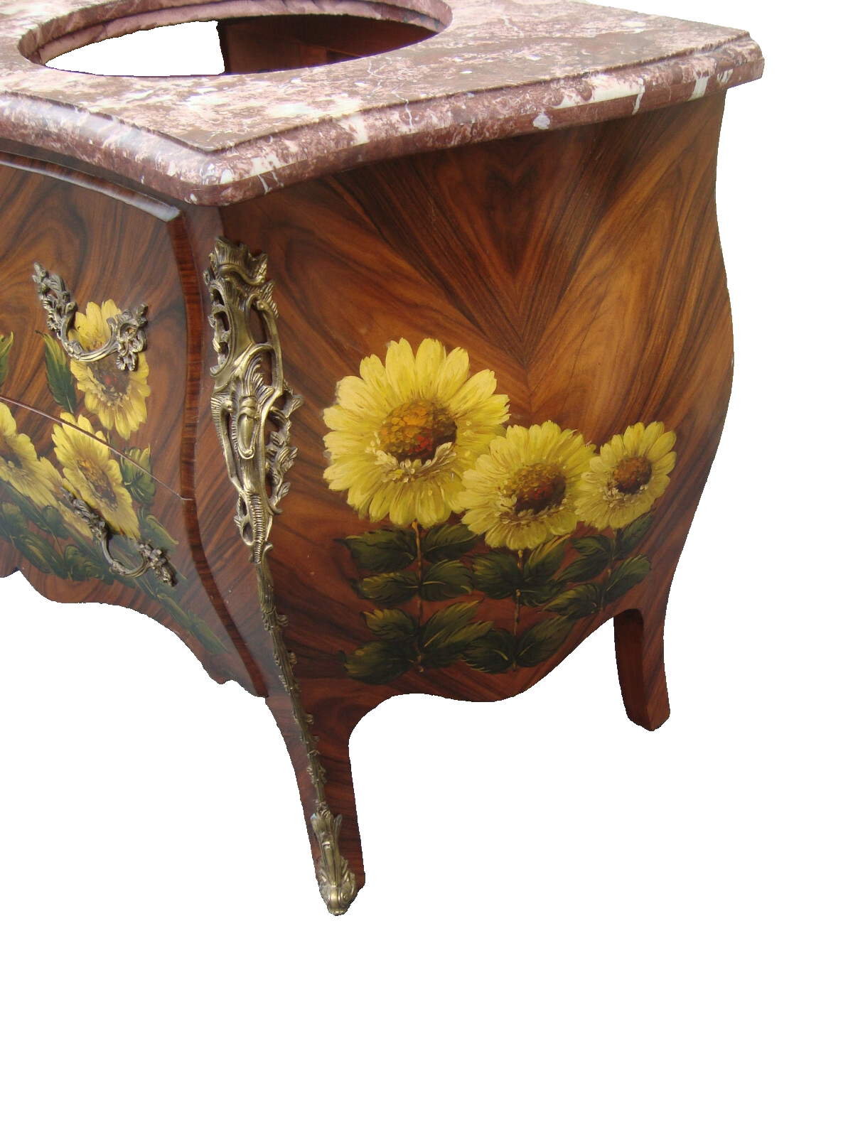 61625 Hand Painted Decorator Bathroom Double Sink Cabinet