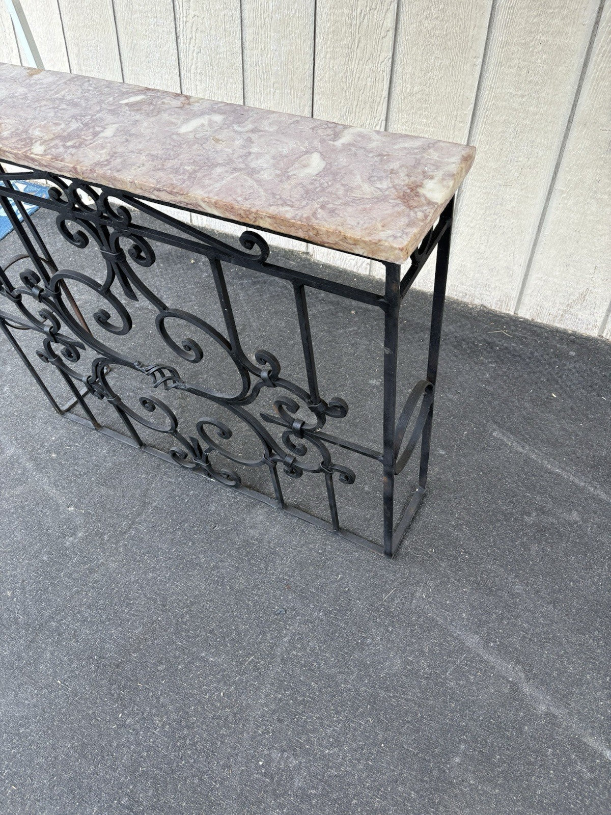 00001 Wrought Iron marble Top Console Table Stand