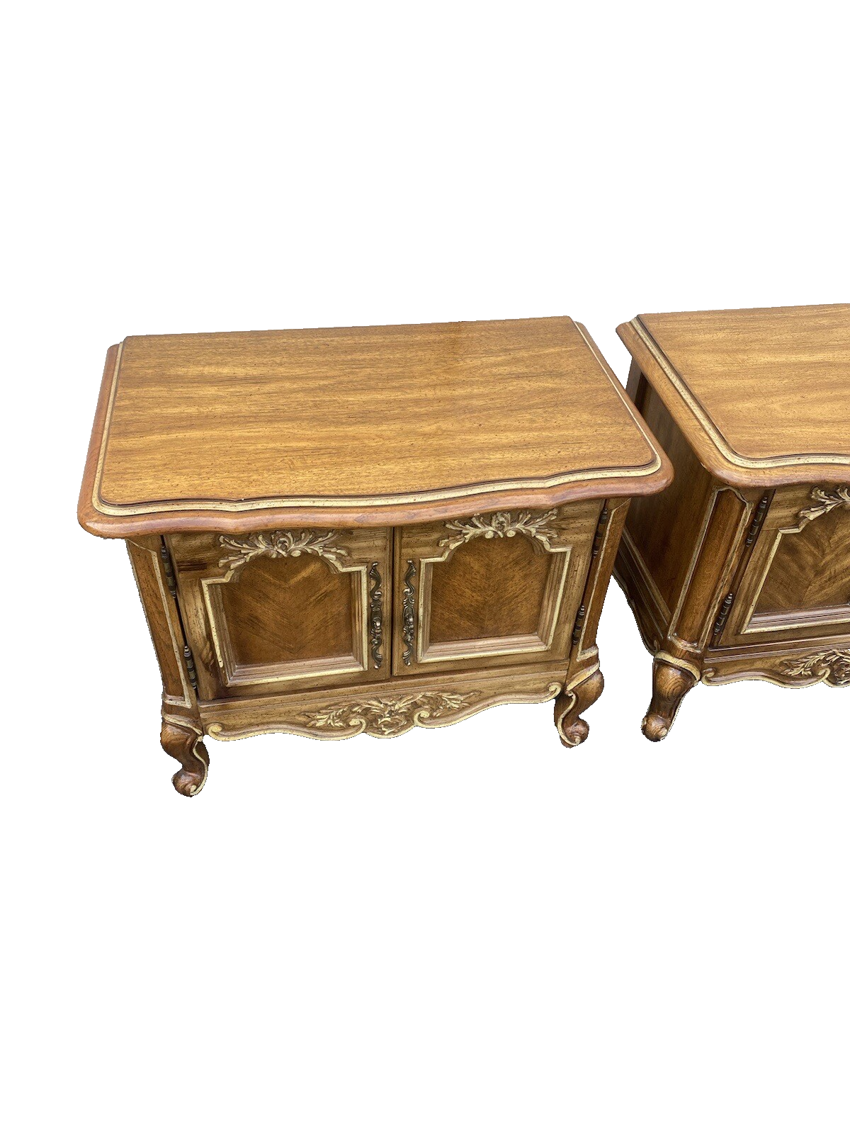 64496  Pair French Country 2 Door Nightstands