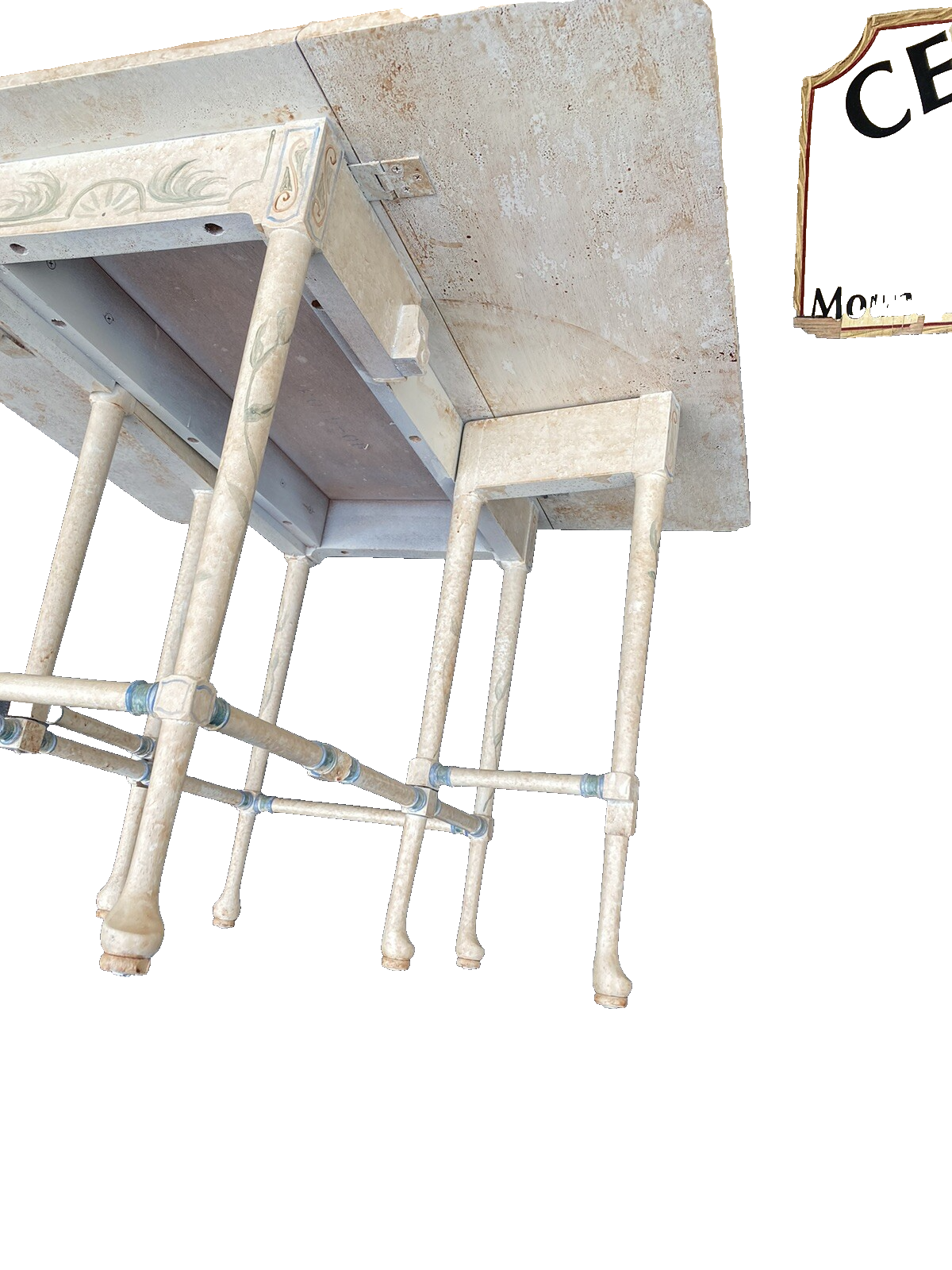 66040 Hand Painted Drop Leaf Coffee / End Table Stand