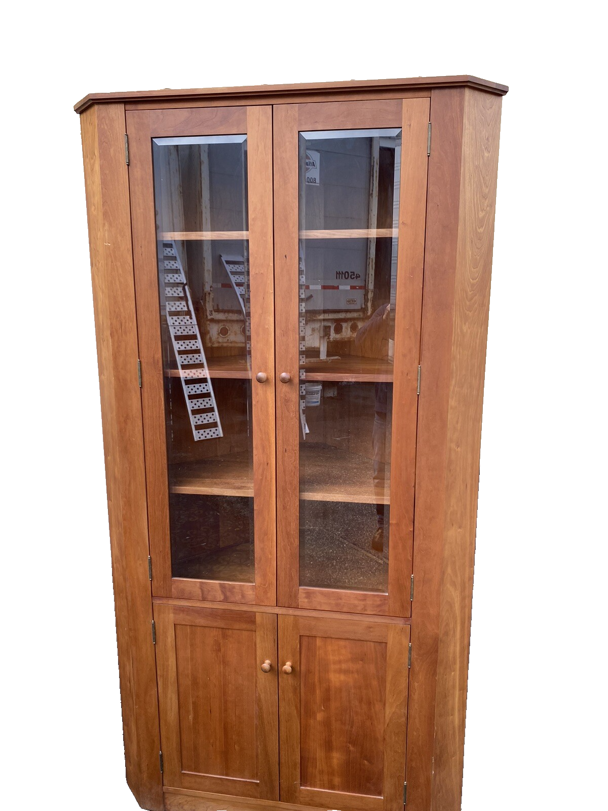64298 Solid Cherry Corner China Cabinet