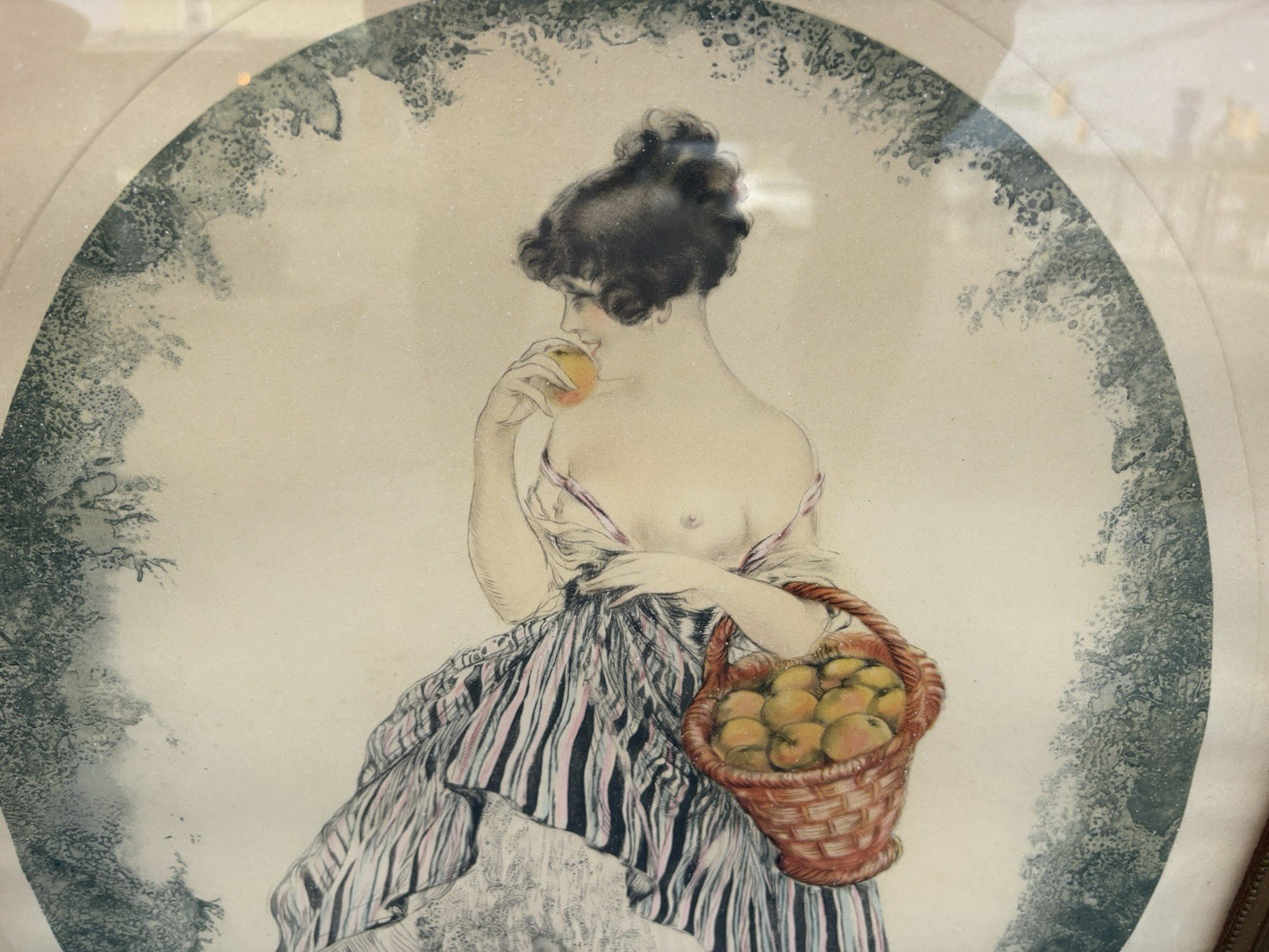 65135 Old ICART Print LE PANIER DE FOMMES Morris Bender INC